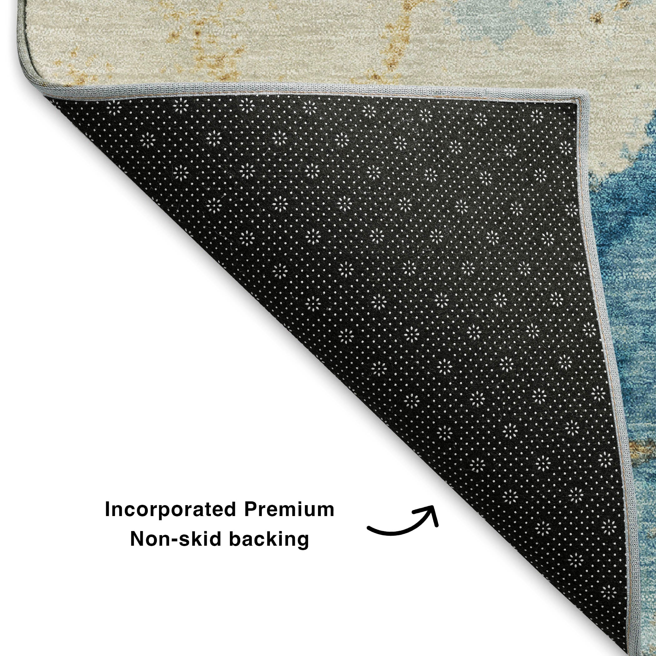 Athens Machine Washable Transitional Navy Blue Rug 1'8" x 2'6" #shape_Rectangle