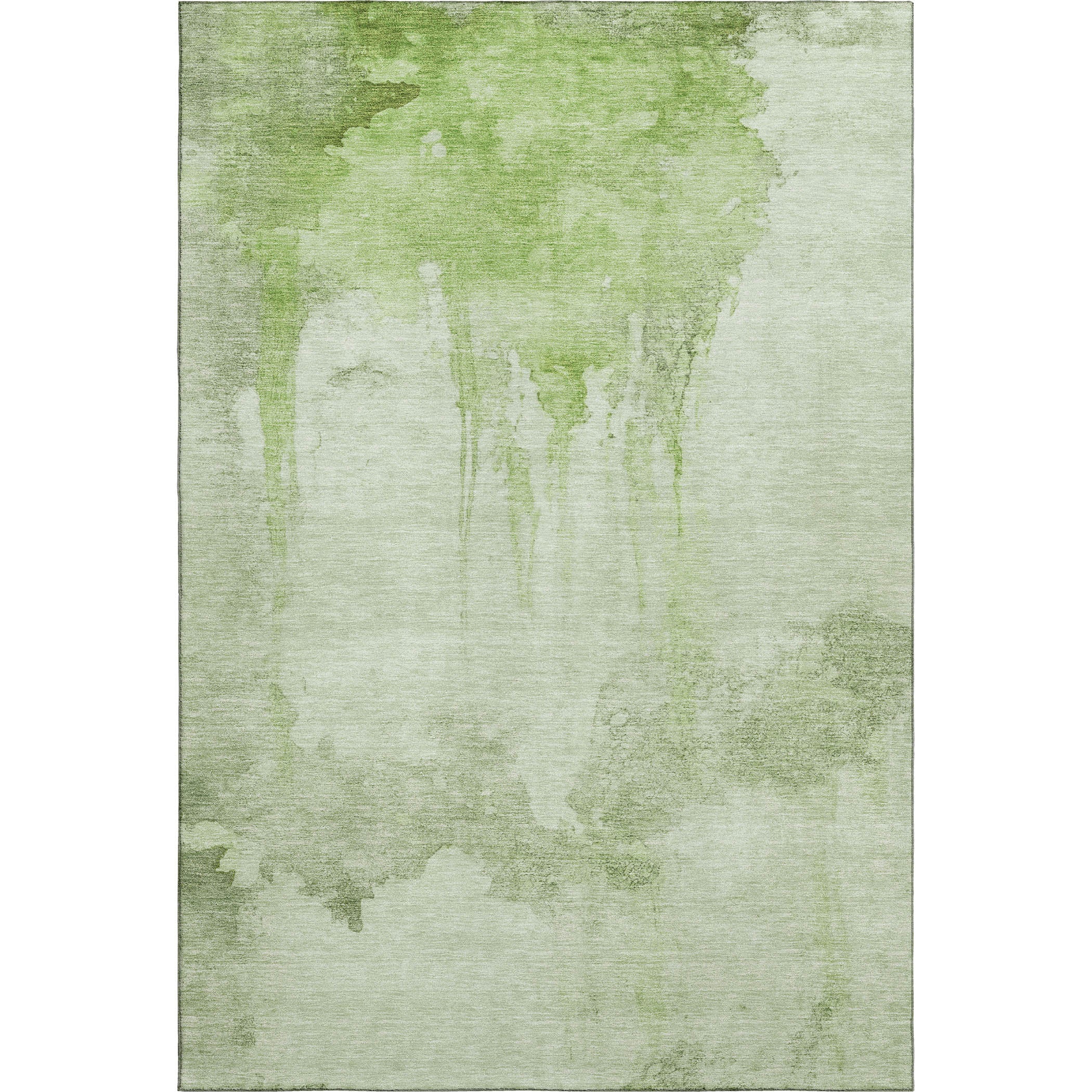 Florence Machine Washable Transitional Aloe Green Rug 2'6" x 3'10" #shape_Rectangle