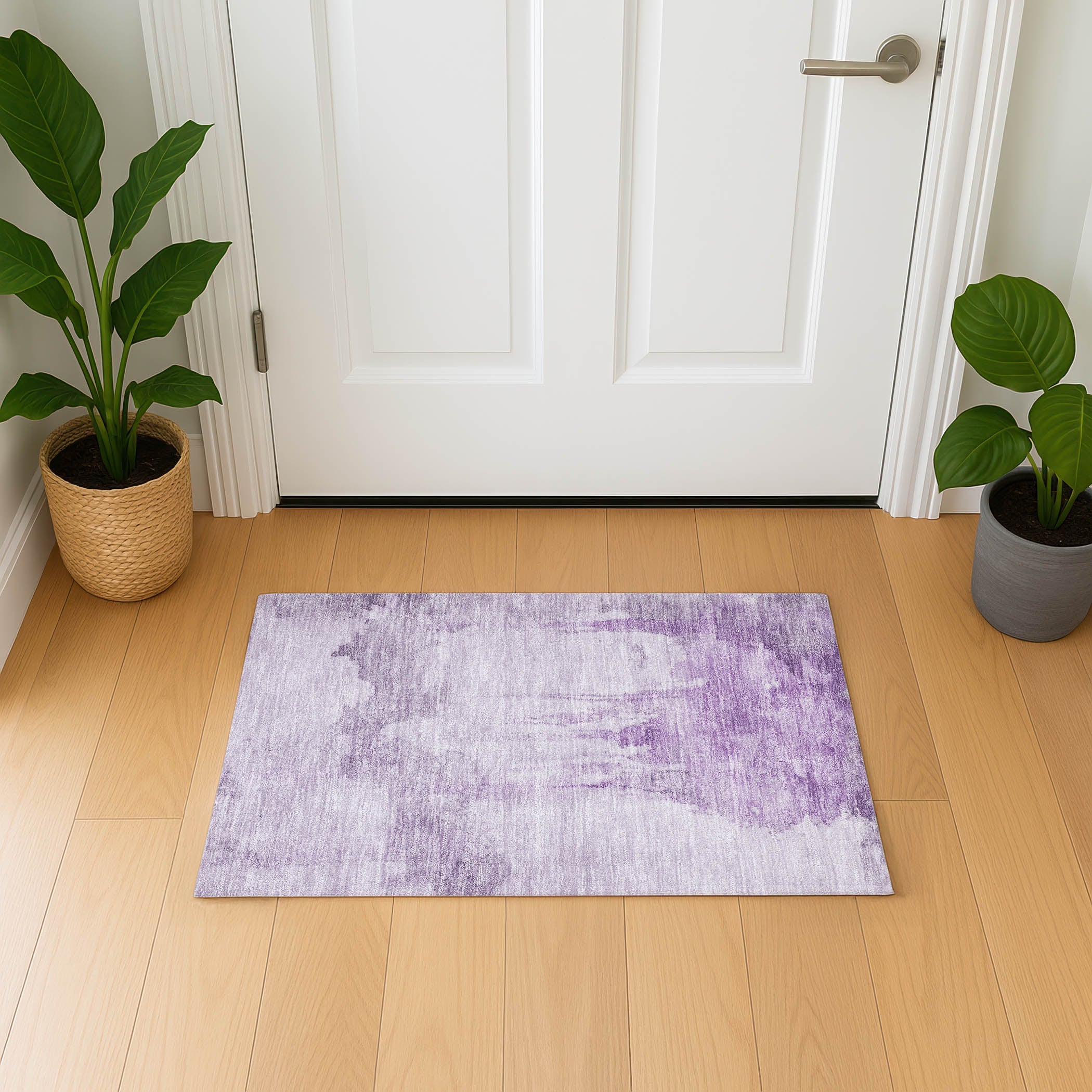 Florence Machine Washable Transitional Lavender Purple Rug 1'8" x 2'6" #shape_Rectangle
