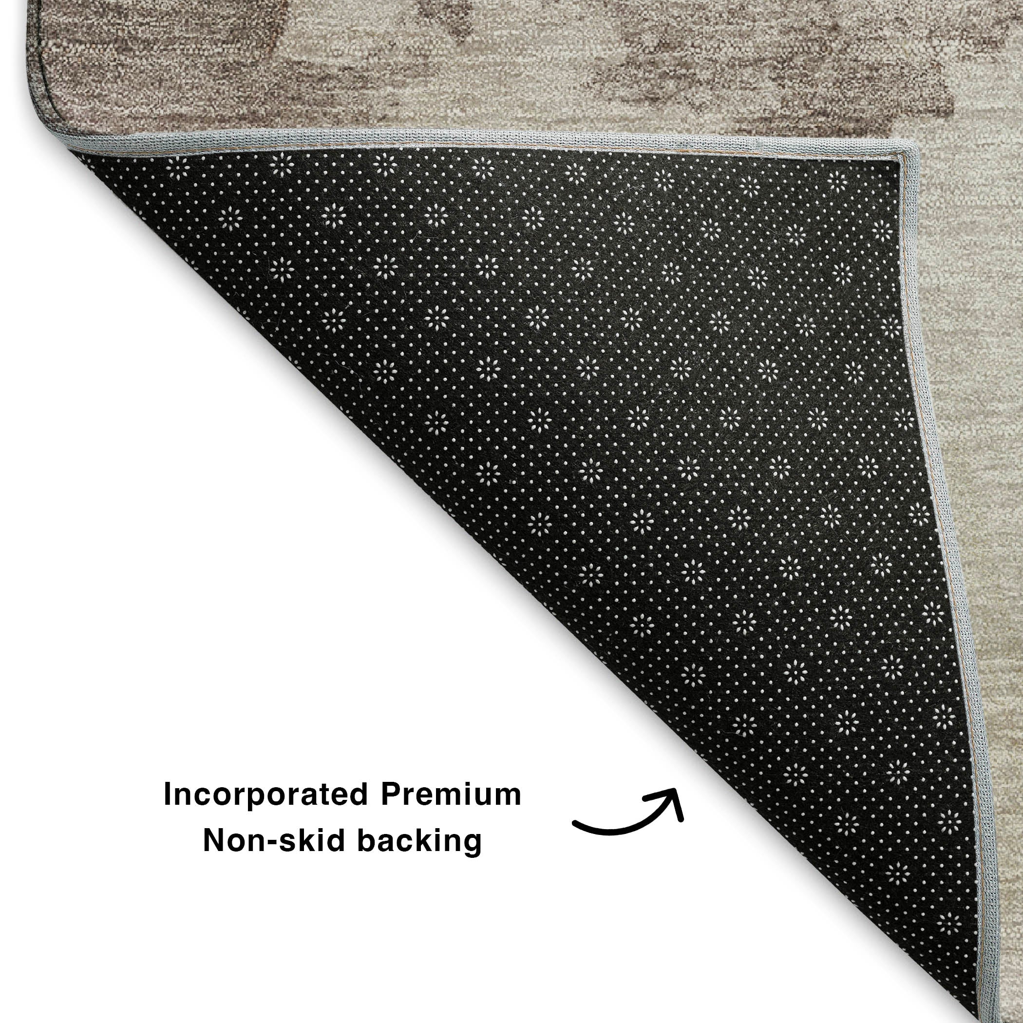 Florence Machine Washable Transitional Taupe Brown Rug 1'8" x 2'6" #shape_Rectangle