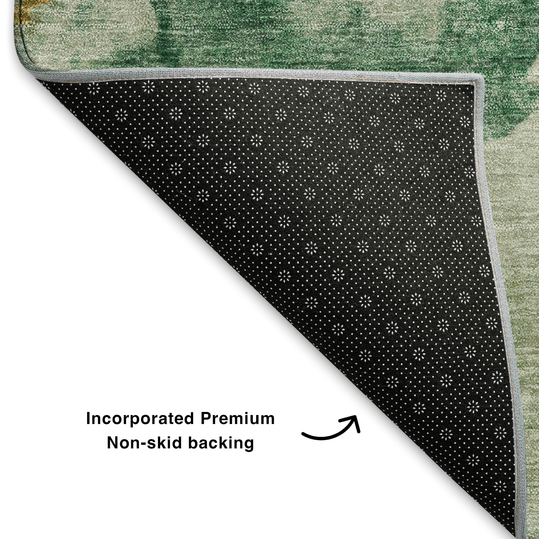 Kyoto Machine Washable Transitional Emerald Green Rug 1'8" x 2'6" #shape_Rectangle