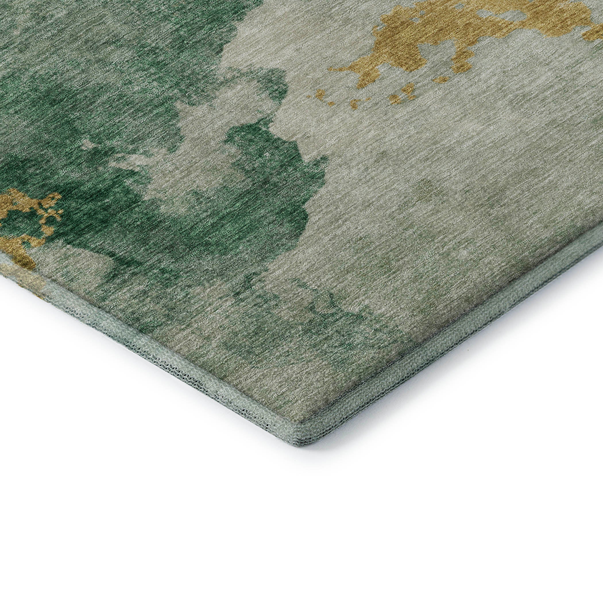 Kyoto Machine Washable Transitional Emerald Green Rug 1'8" x 2'6" #shape_Rectangle