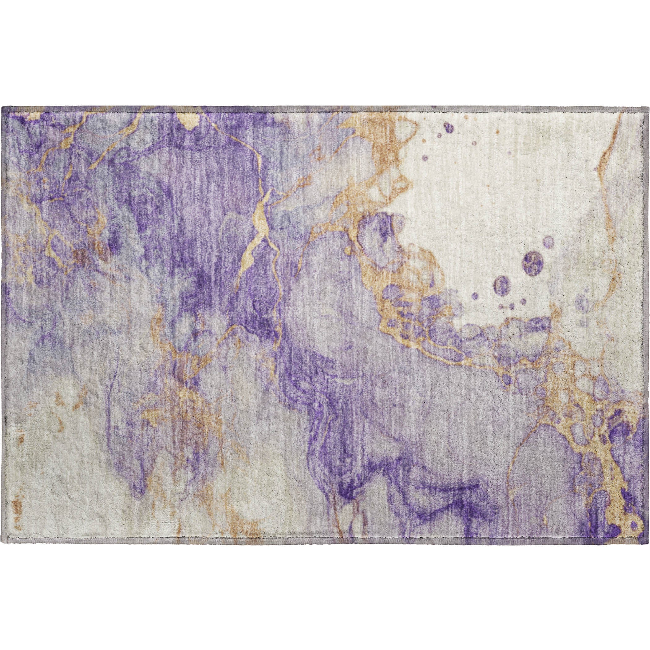 Florence Machine Washable Transitional Purple Rug 1'8" x 2'6" #shape_Rectangle