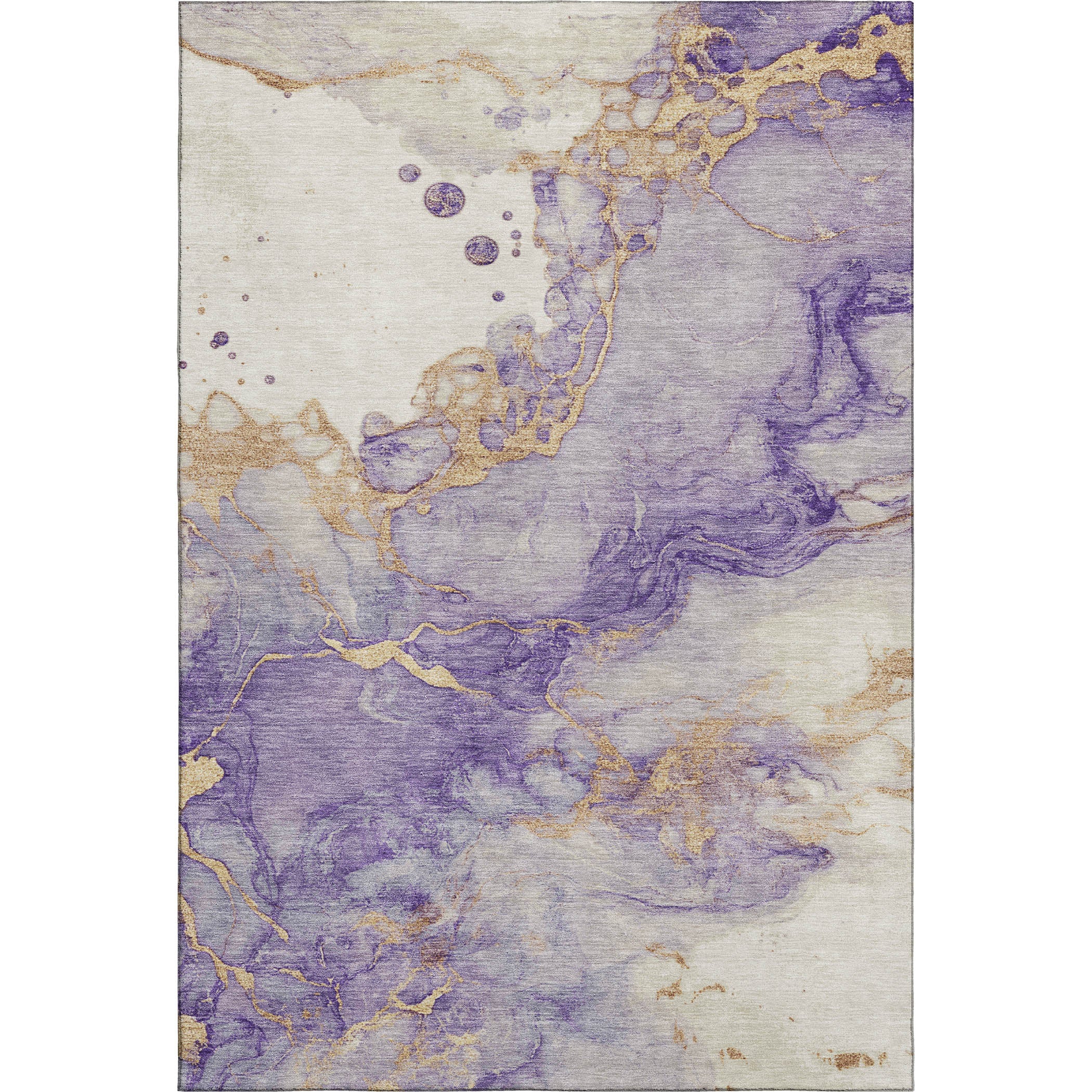 Florence Machine Washable Transitional Purple Rug 2'6" x 3'10" #shape_Rectangle