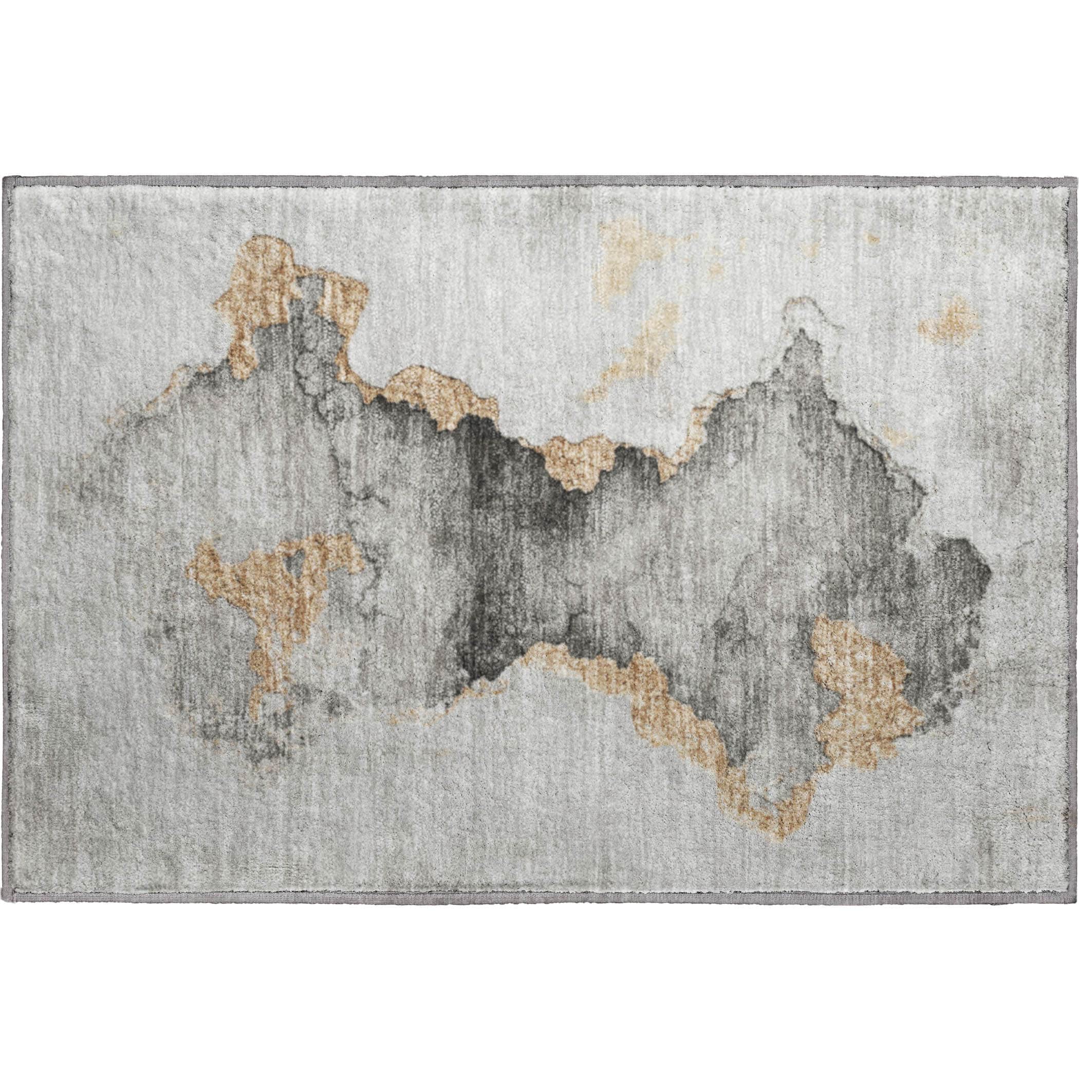 Kotor Machine Washable Transitional Gray Rug 1'8" x 2'6" #shape_Rectangle