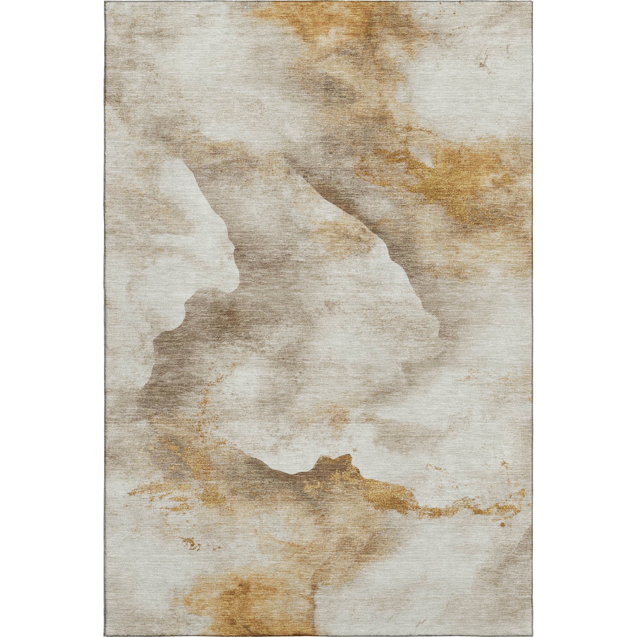 Siena Machine Washable Transitional Beige Brown Rug 2'6" x 3'10" #shape_Rectangle