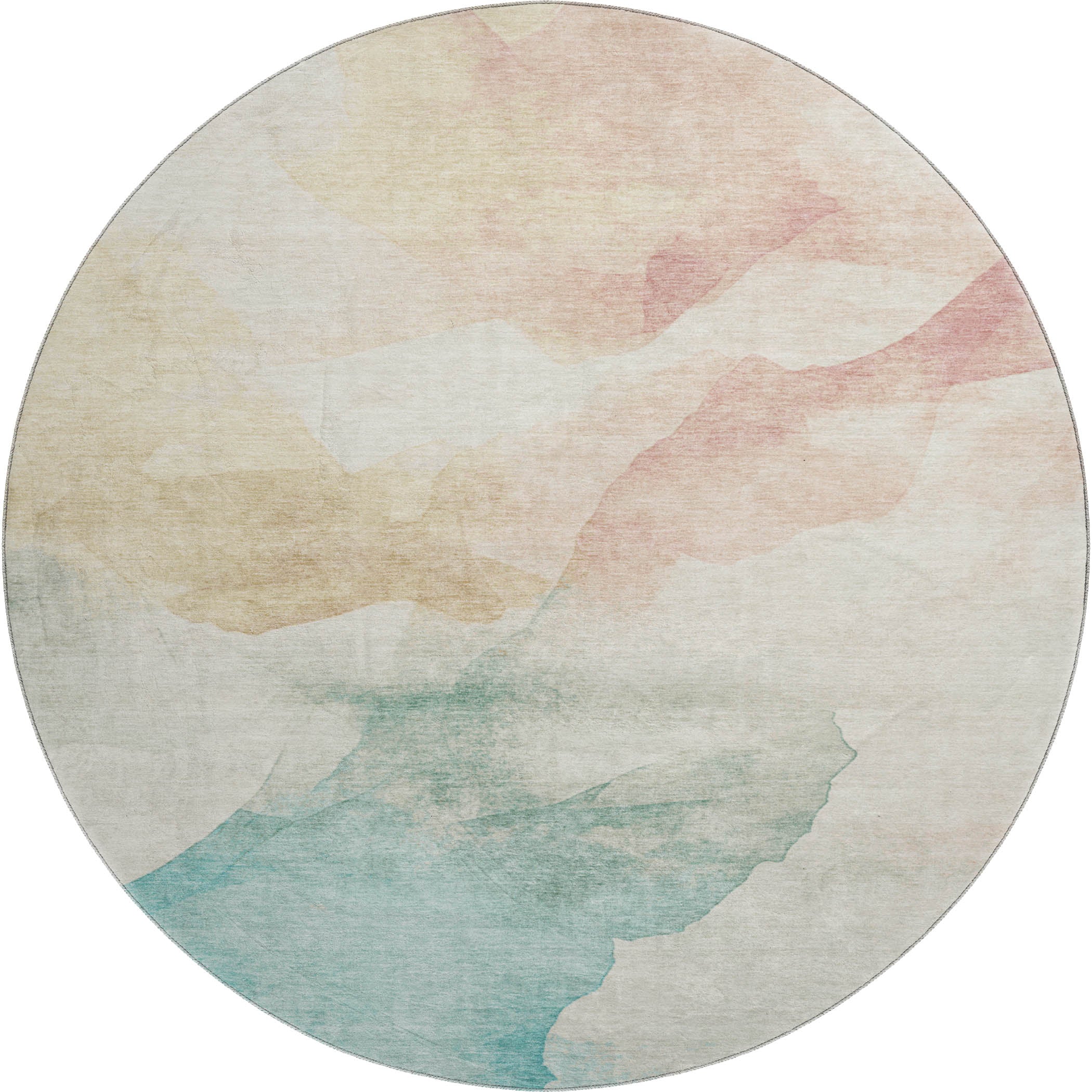 Cairo Machine Washable Transitional Pearl Ivory Rug 8' x 8' #shape_Round