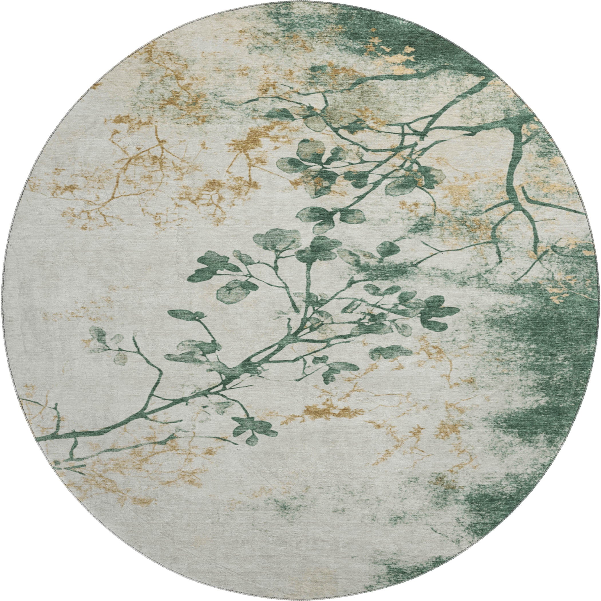 Jaipur Machine Washable Transitional Emerald Green Rug 8' x 8' #shape_Round