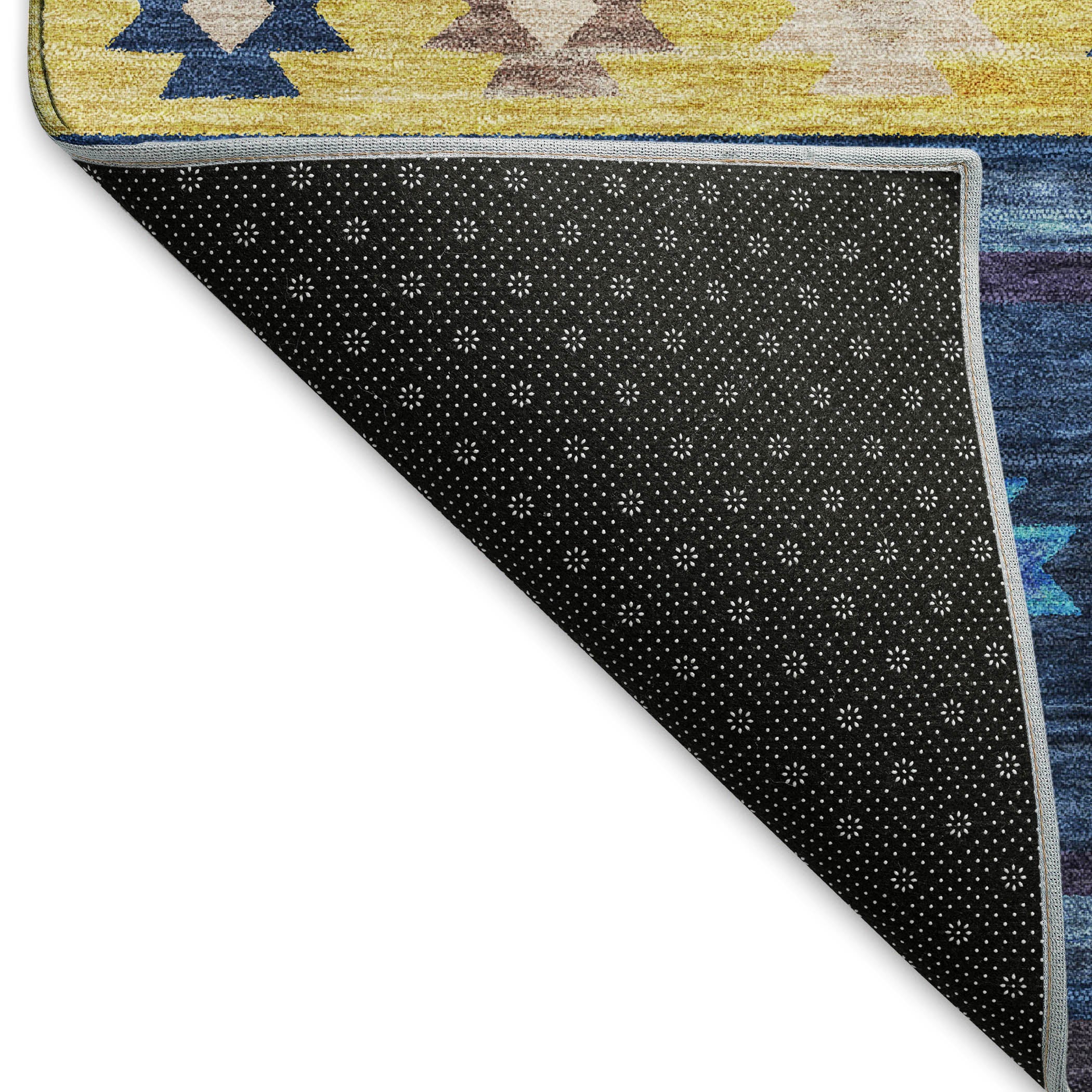 Siena Machine Washable Southwest Blue Rug 1'8" x 2'6" #shape_Rectangle