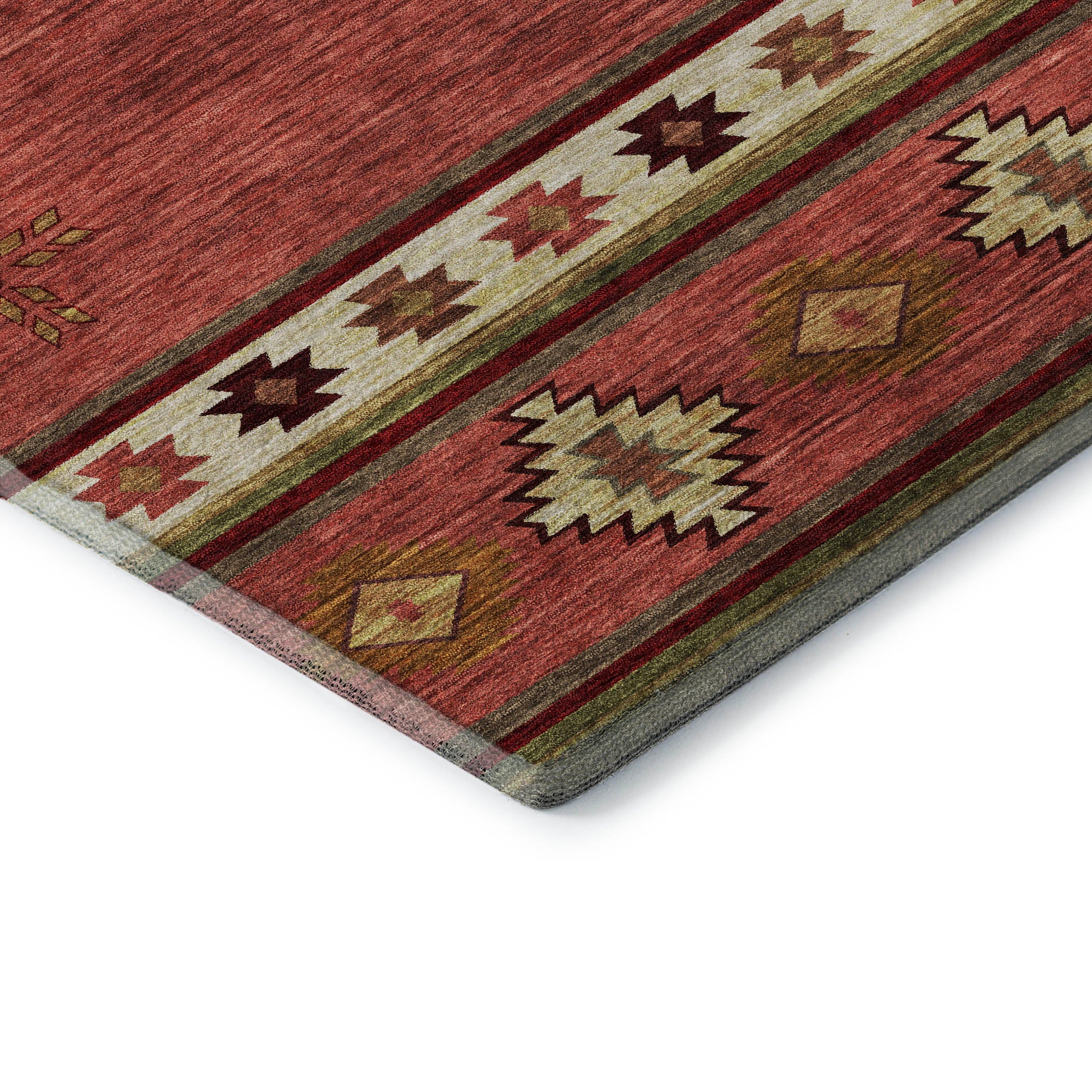Siena Machine Washable Southwest Spice Red Rug 1'8" x 2'6" #shape_Rectangle