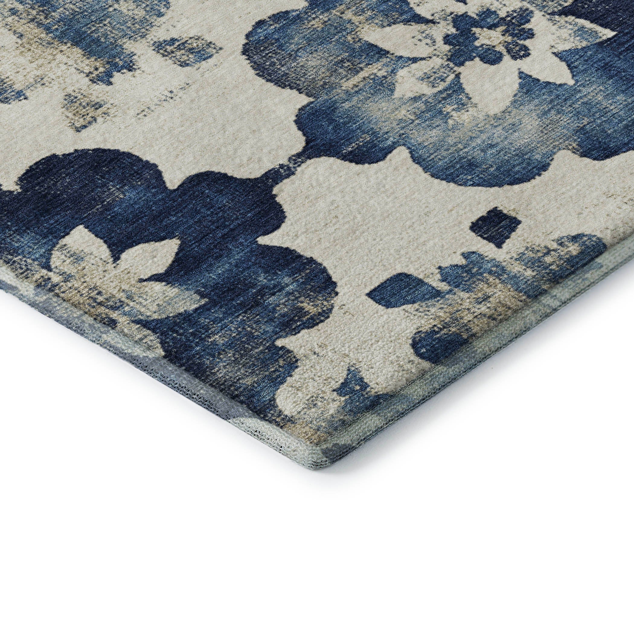 Ghent Machine Washable Transitional Navy Blue Rug 1'8" x 2'6" #shape_Rectangle