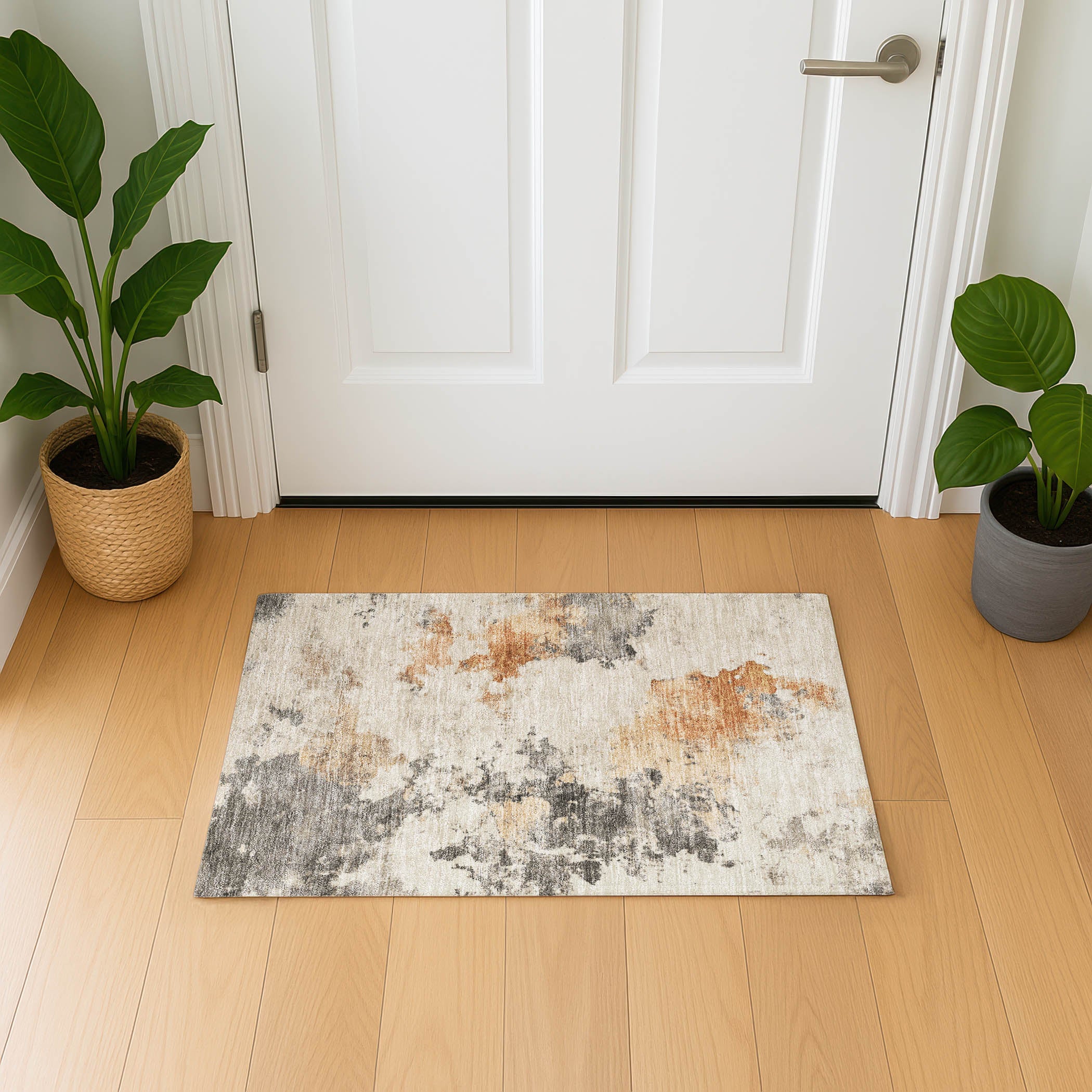 Luang Prabang Machine Washable Transitional Rust Orange Rug 1'8" x 2'6" #shape_Rectangle
