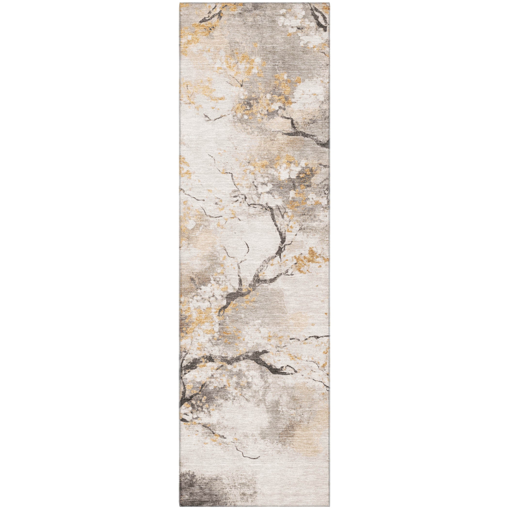 Bern Machine Washable Transitional Putty Ivory Rug 2'3" x 7'6" #shape_Runner
