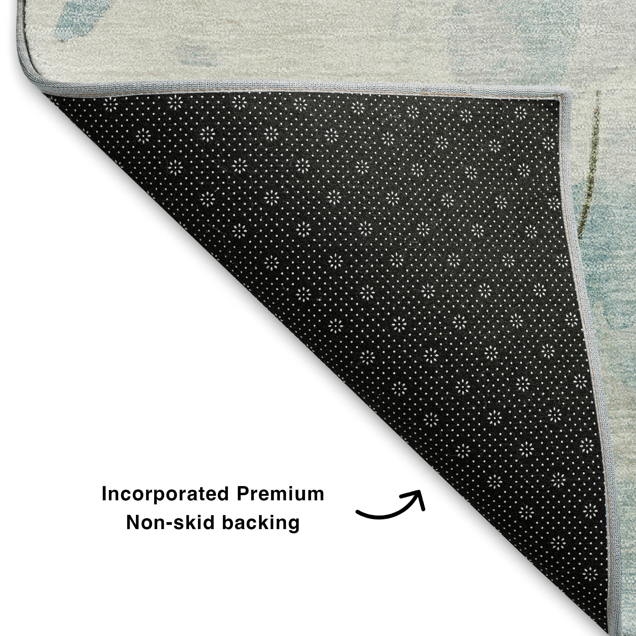Kathmandu Machine Washable Transitional Blue Rug 1'8" x 2'6" #shape_Rectangle