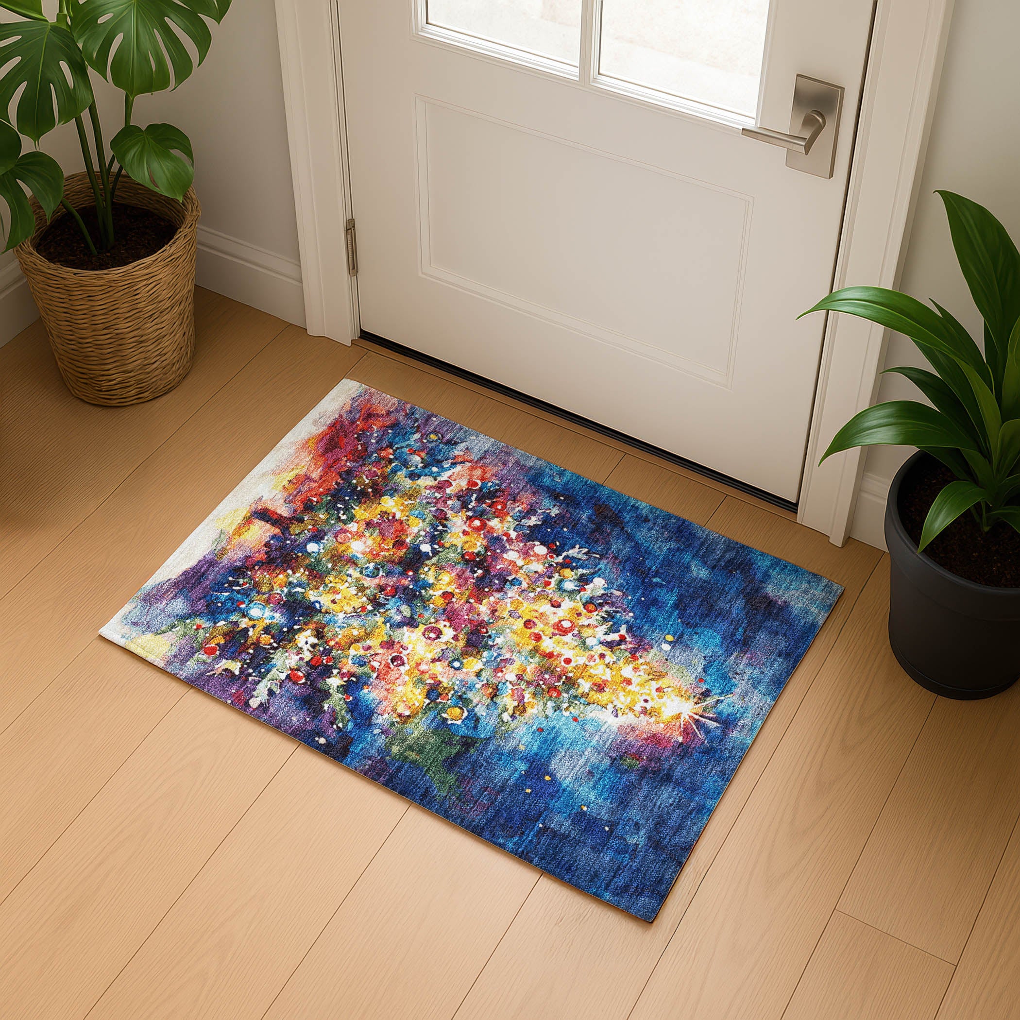 Lisbon Machine Washable Transitional Navy Blue Rug 1'8" x 2'6" #shape_Rectangle