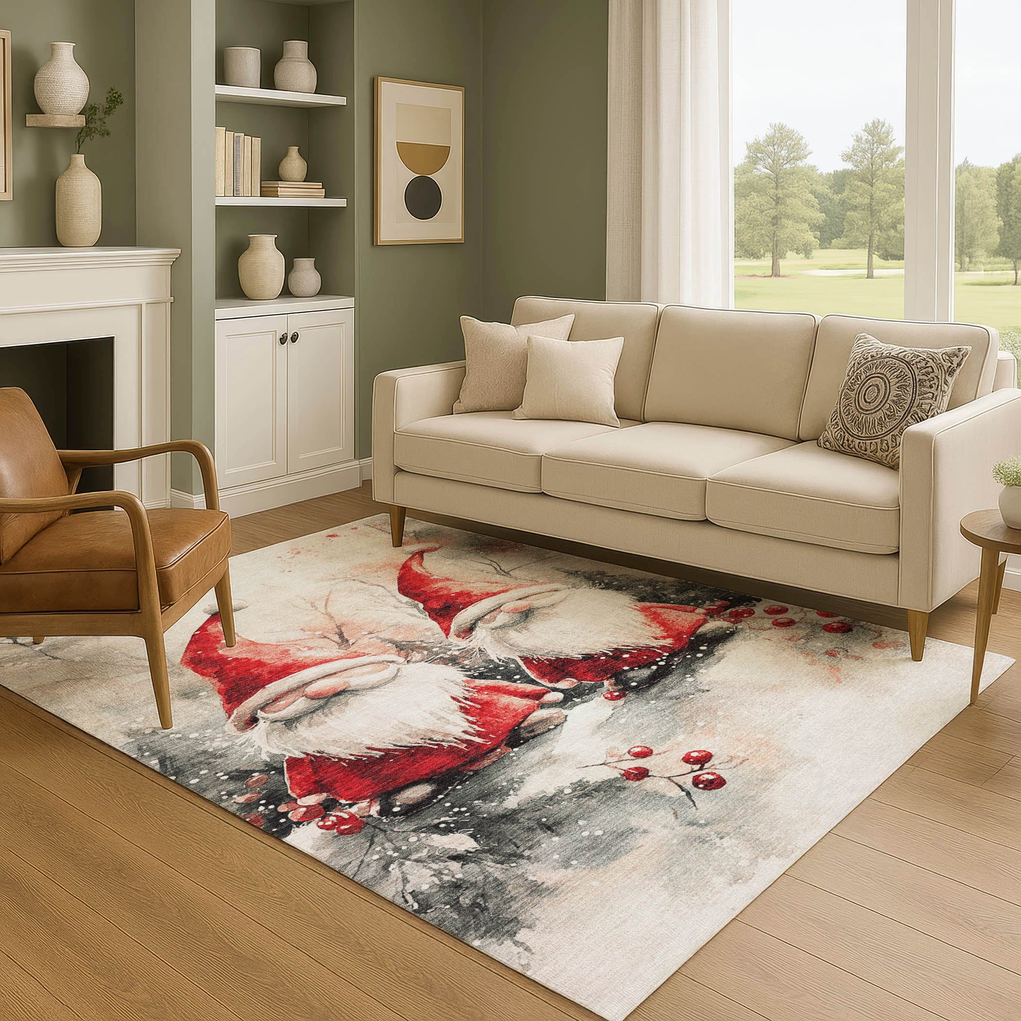 Porto Machine Washable Transitional Ivory Rug 2'6" x 3'10" #shape_Rectangle