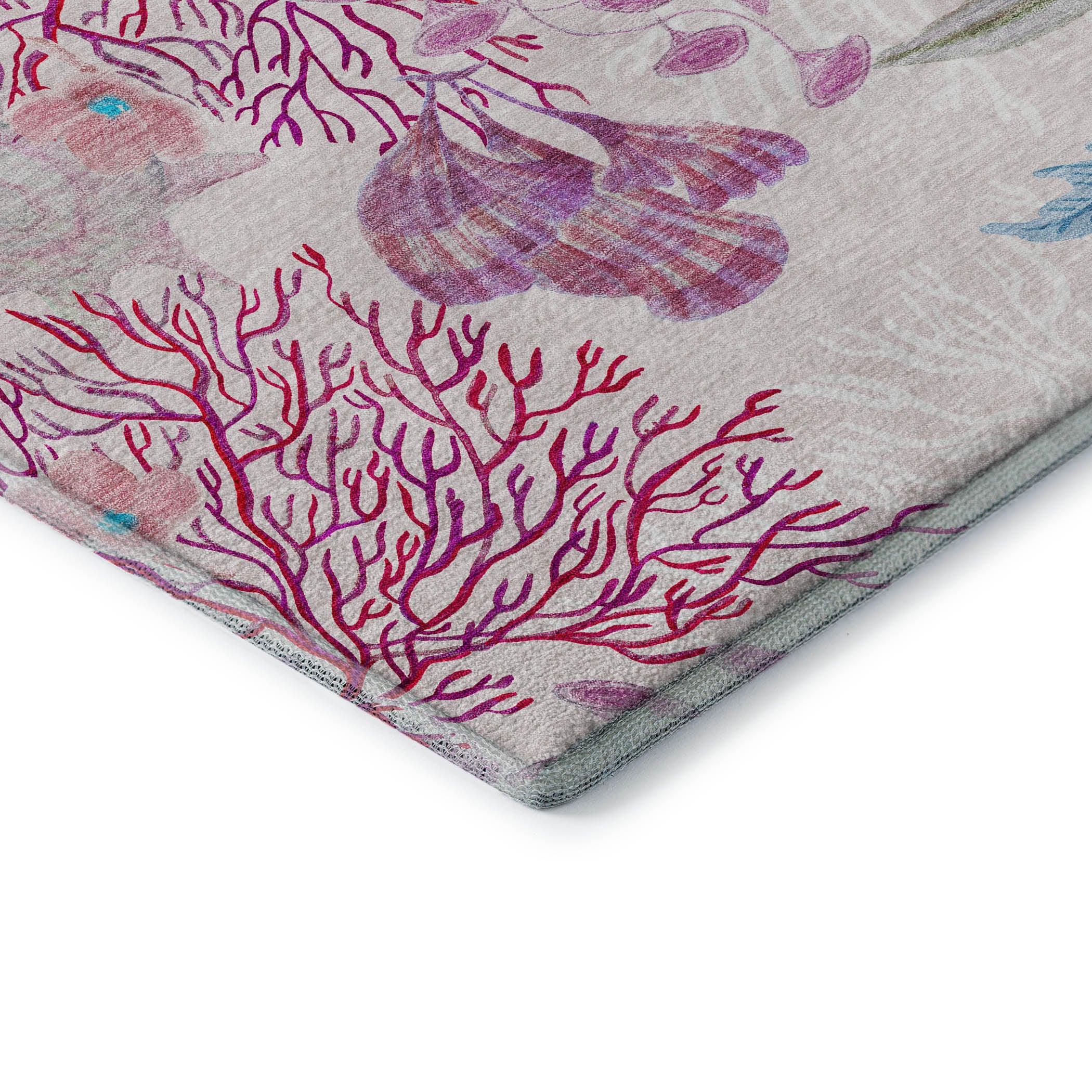 Budapest Machine Washable Coastal Raspberry Pink Rug 1'8" x 2'6" #shape_Rectangle