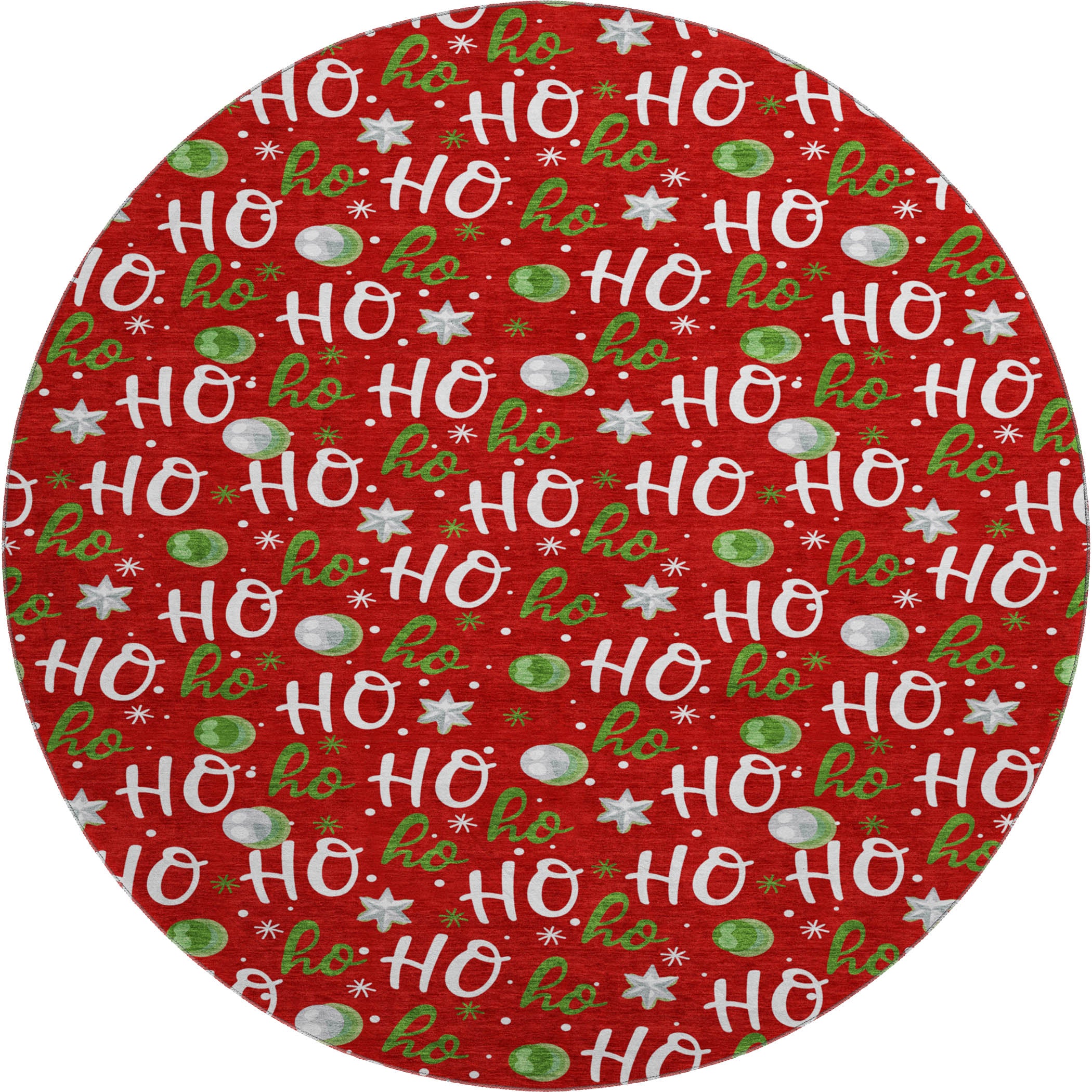 Hoi An Machine Washable Transitional Red Rug 8' x 8' #shape_Round