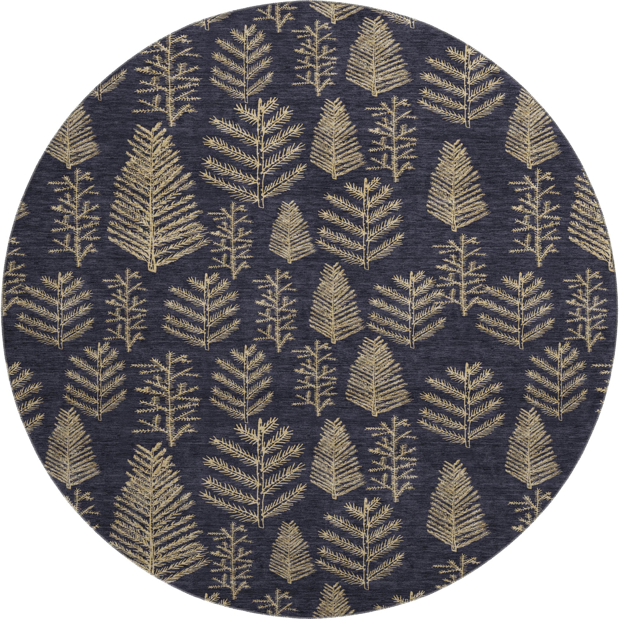 Lima Machine Washable Transitional Black Rug 8' x 8' #shape_Round