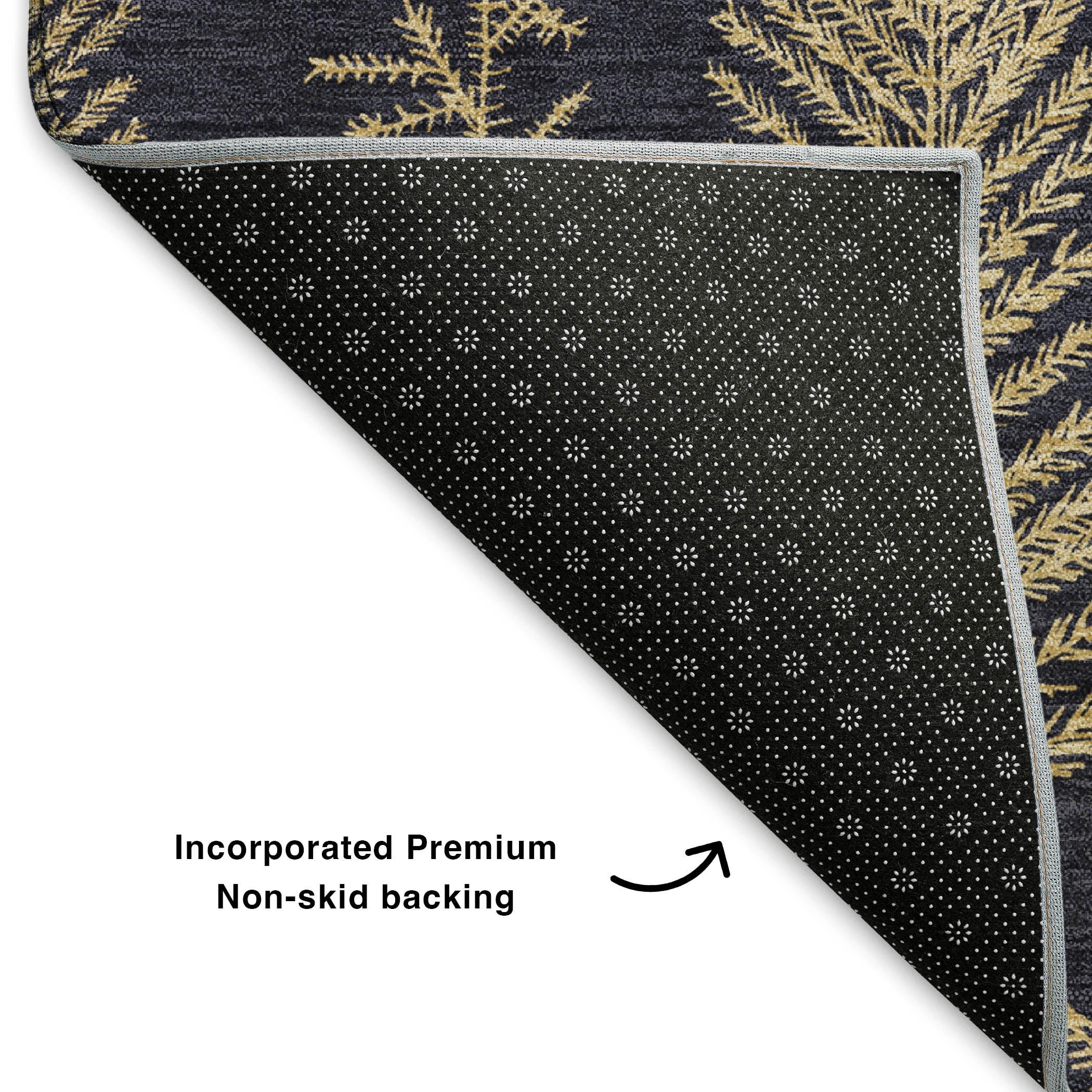 Lima Machine Washable Transitional Black Rug 1'8" x 2'6" #shape_Rectangle