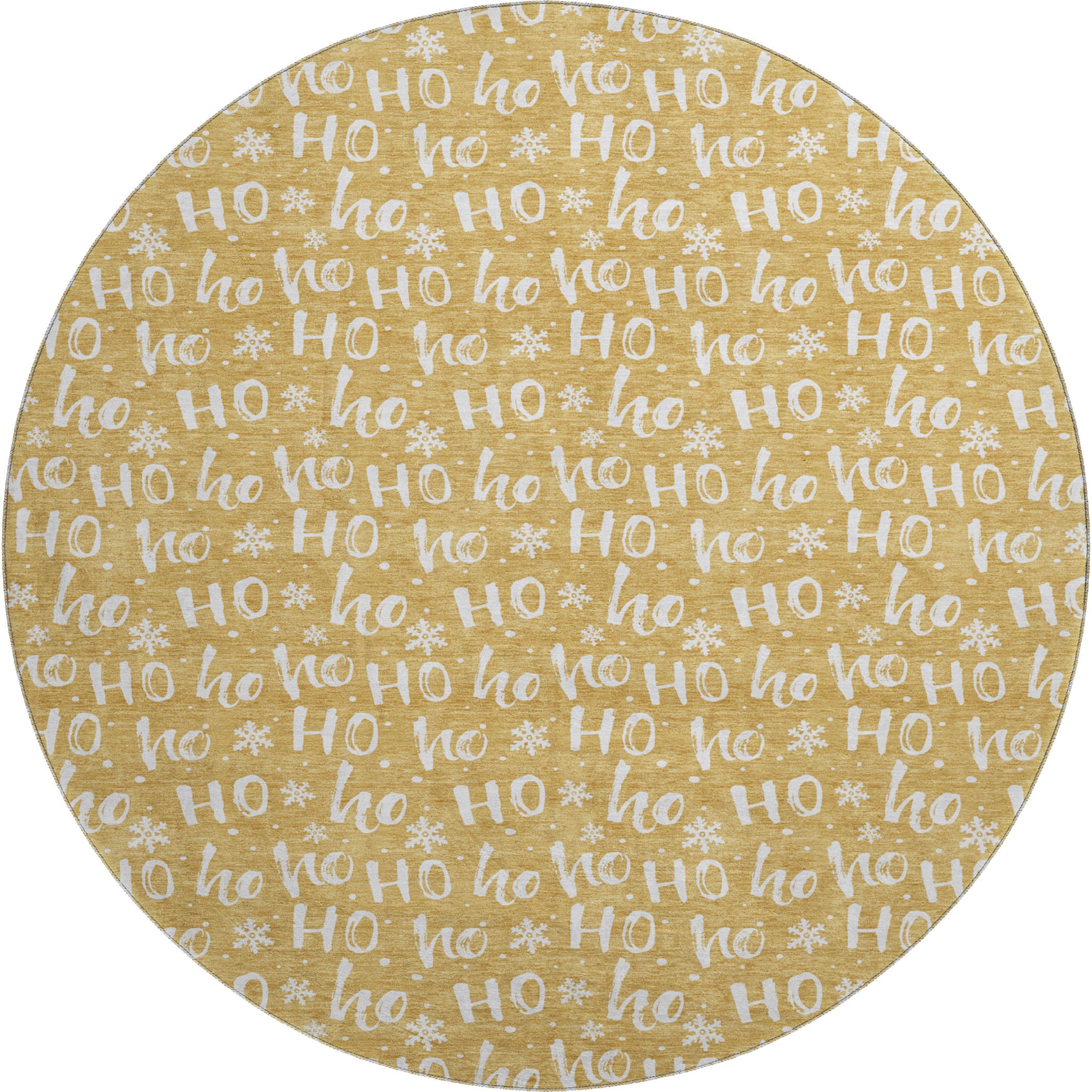 Queenstown Machine Washable Transitional Gold Rug 8' x 8' #shape_Round