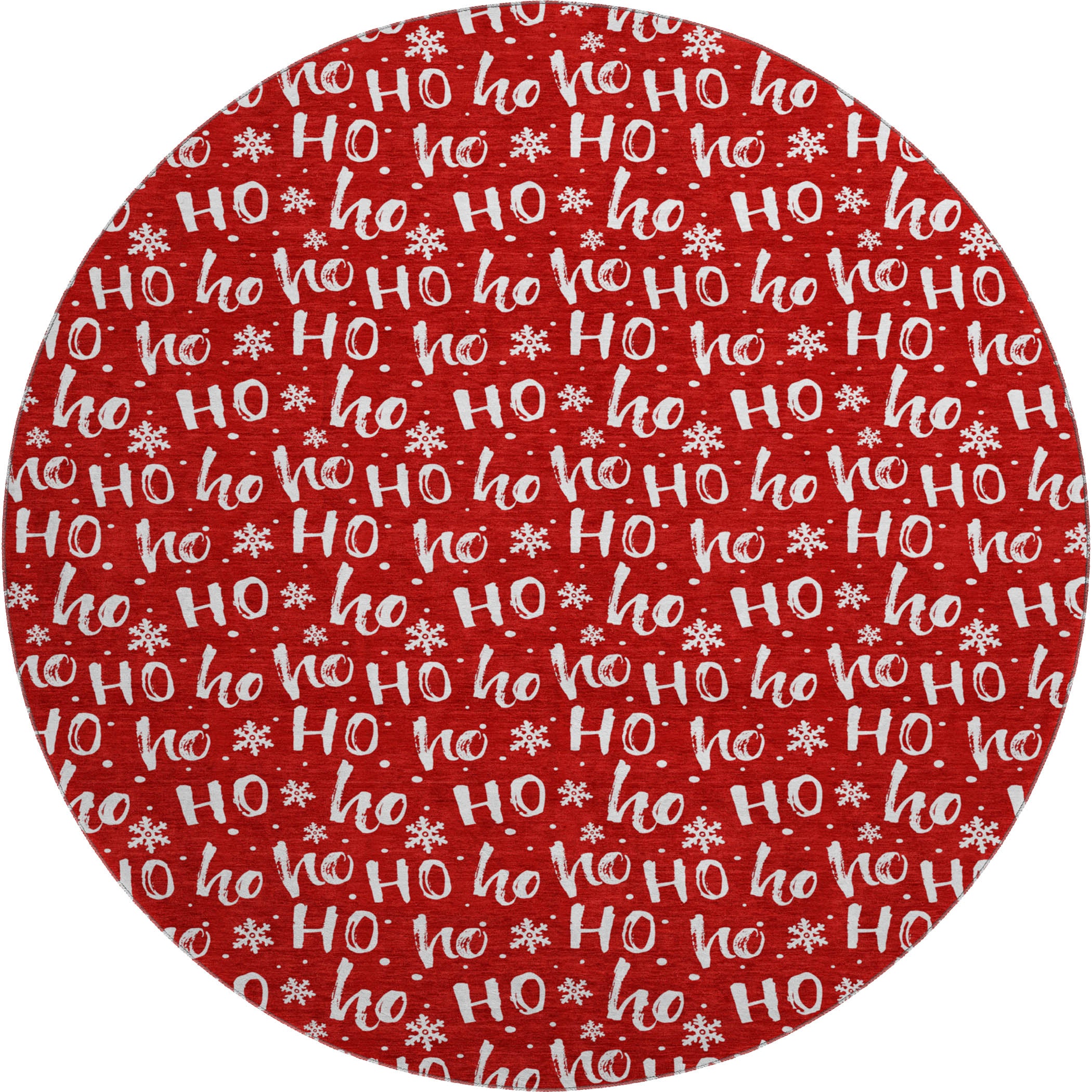Queenstown Machine Washable Transitional Red Rug 8' x 8' #shape_Round