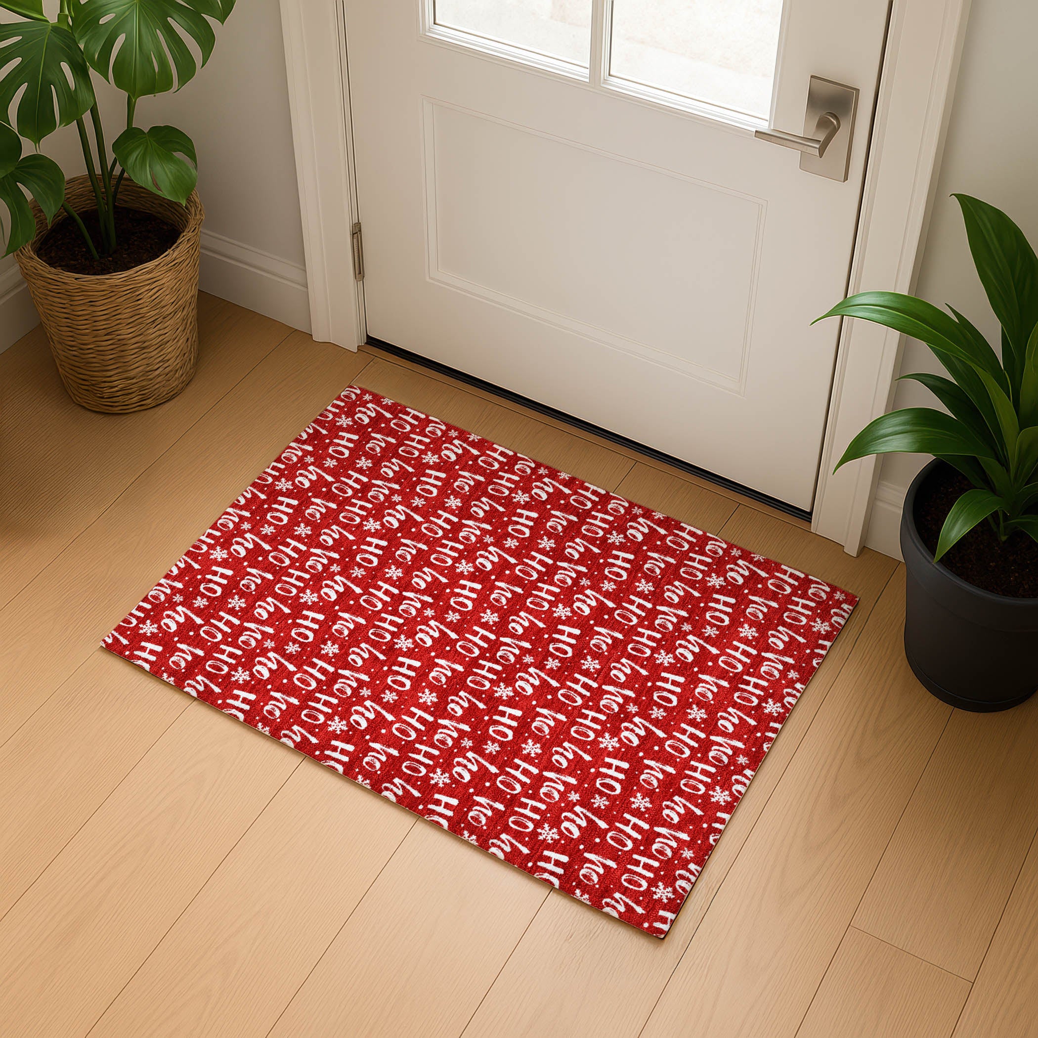 Queenstown Machine Washable Transitional Red Rug 1'8" x 2'6" #shape_Rectangle
