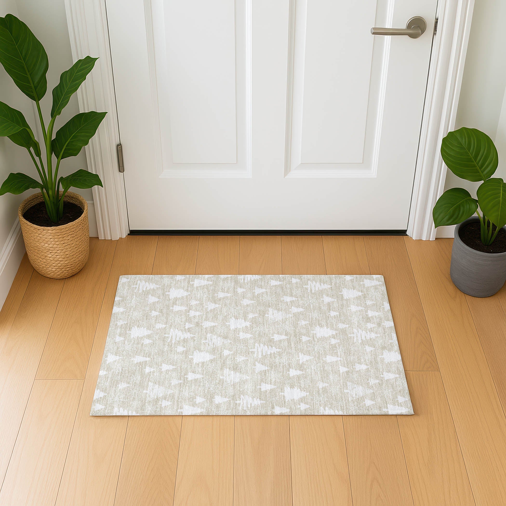 Baku Machine Washable Transitional Beige Brown Rug 1'8" x 2'6" #shape_Rectangle