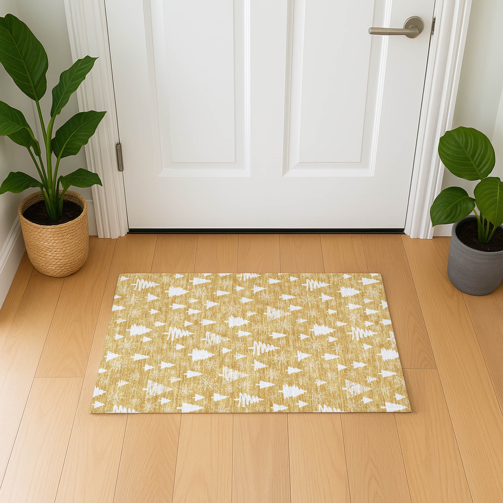 Baku Machine Washable Transitional Gold Rug 1'8" x 2'6" #shape_Rectangle
