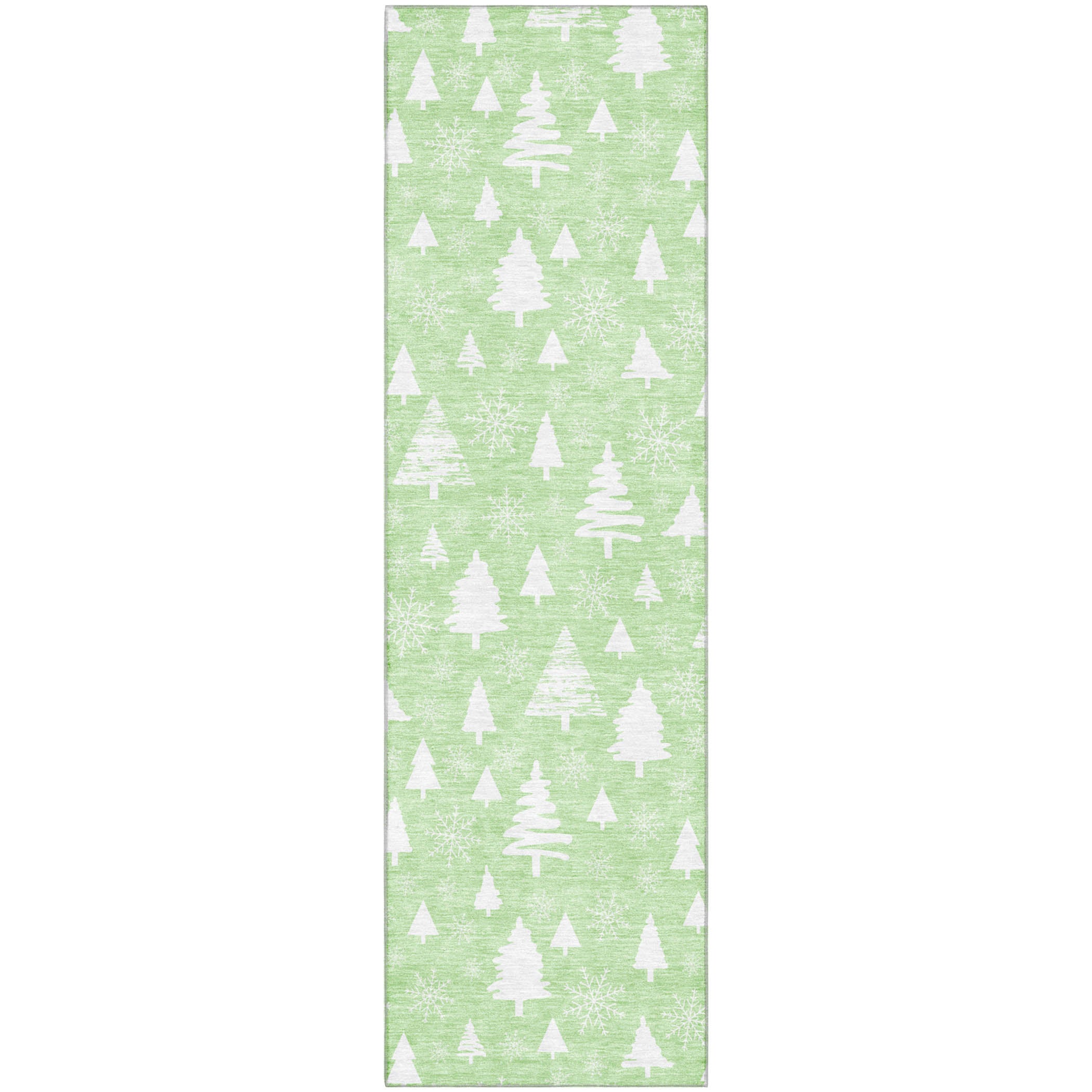 Baku Machine Washable Transitional Mint Green Rug 2'3" x 7'6" #shape_Runner