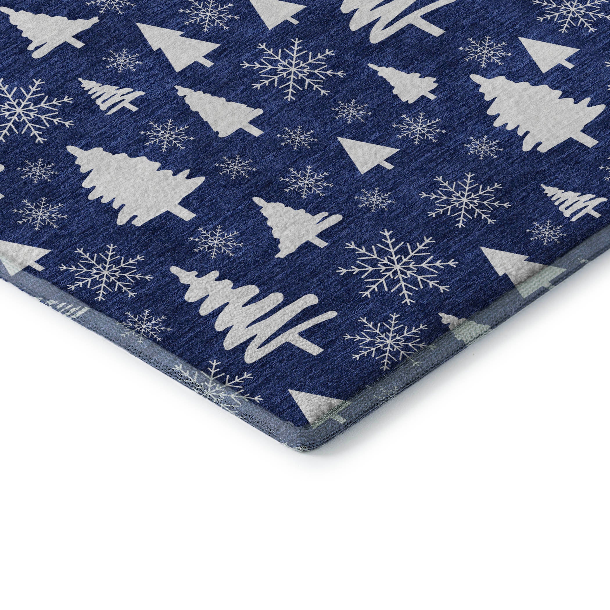Baku Machine Washable Transitional Navy Blue Rug 1'8" x 2'6" #shape_Rectangle