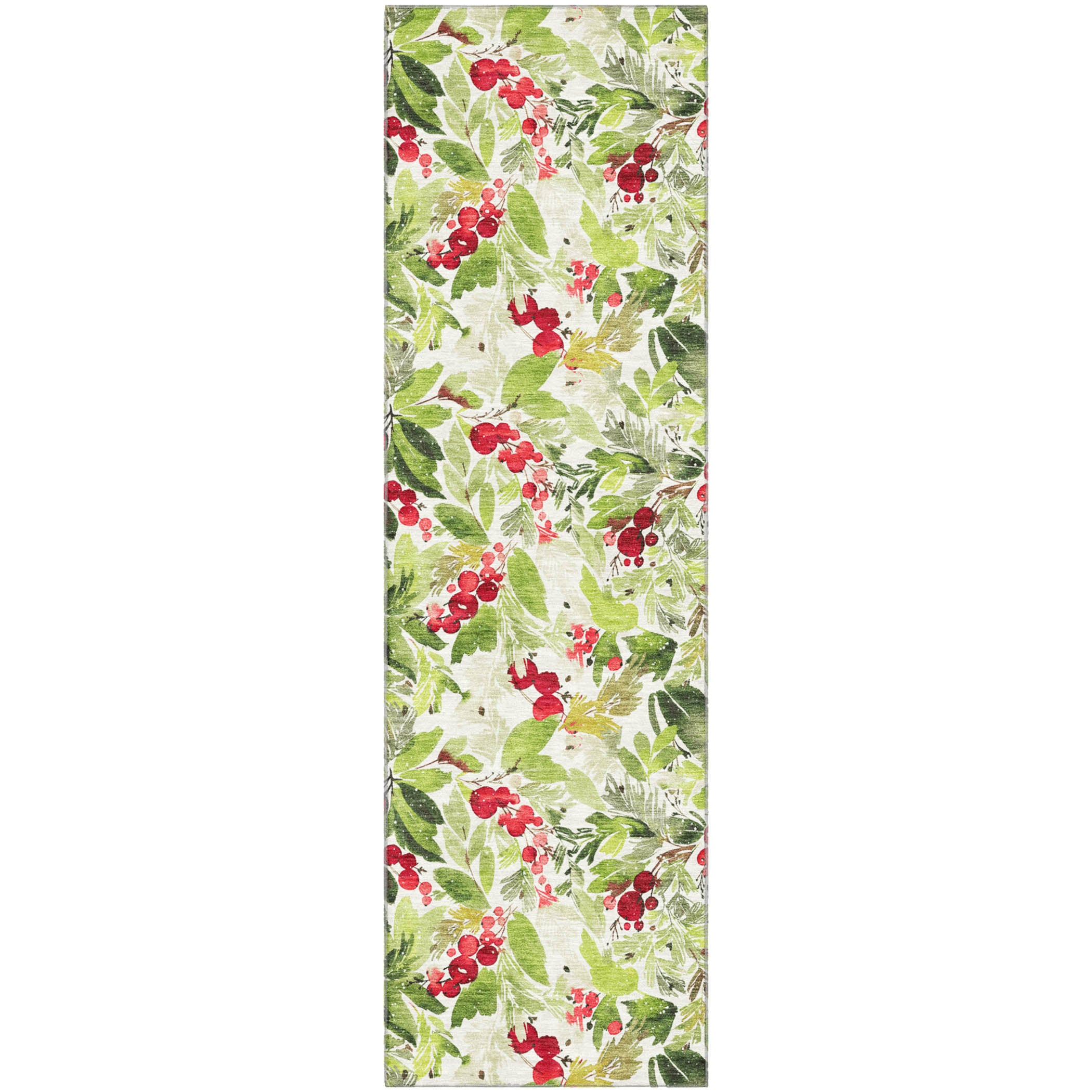 Florence Machine Washable Transitional Aloe Green Rug 2'3" x 7'6" #shape_Runner