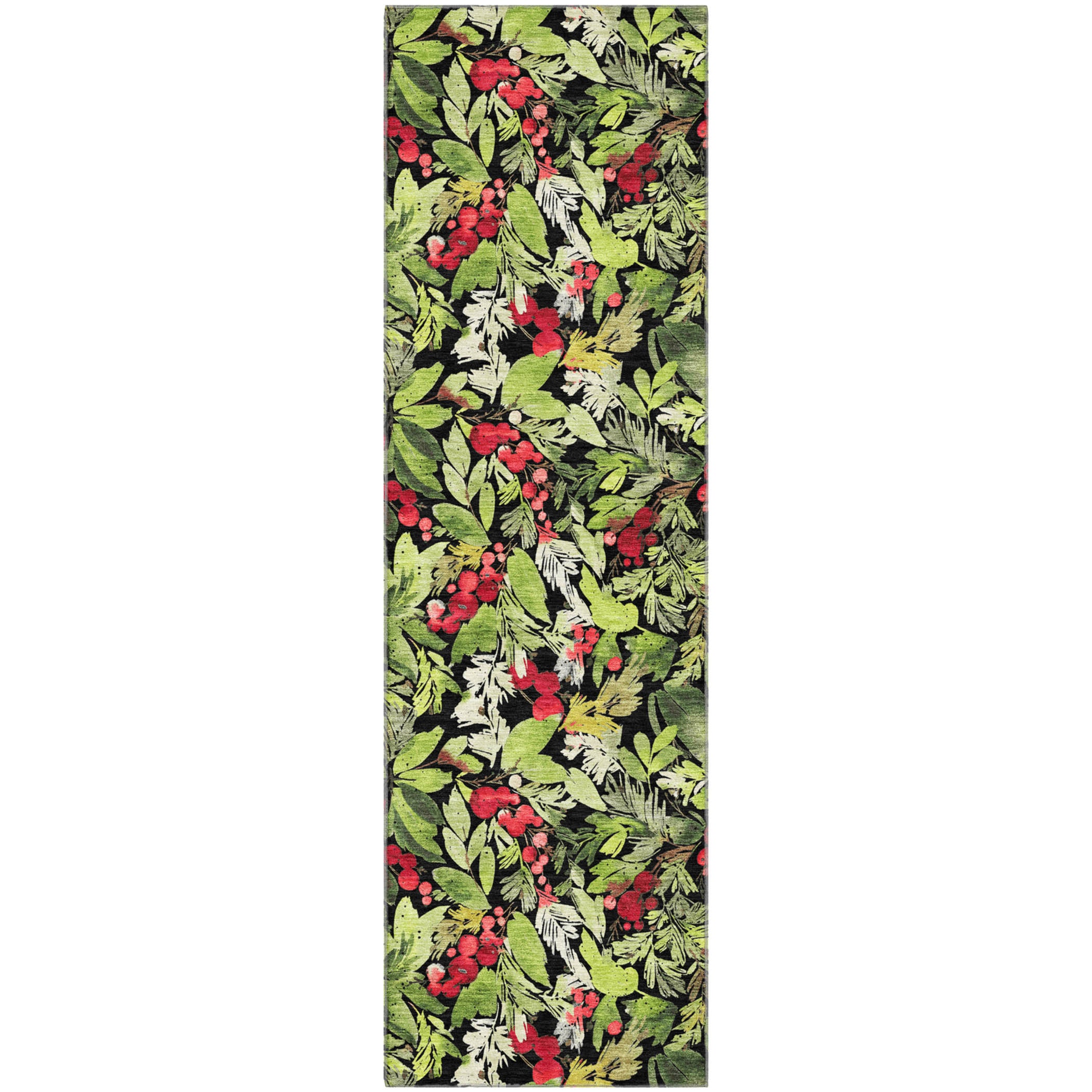 Florence Machine Washable Transitional Black Rug 2'3" x 7'6" #shape_Runner