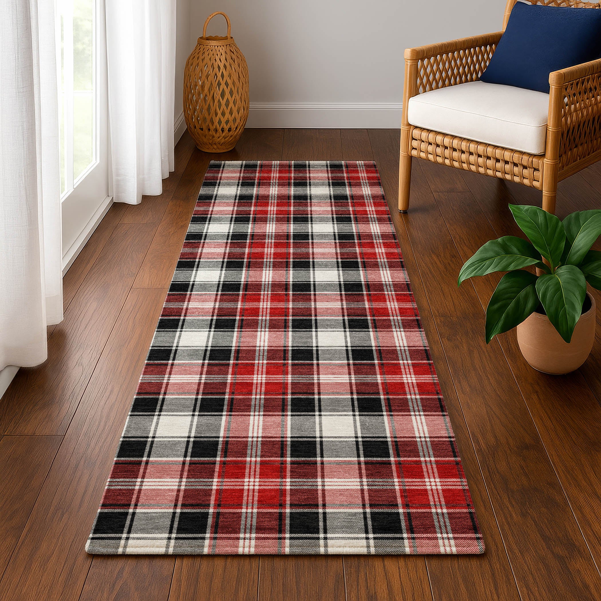 Bogota Machine Washable Transitional Black Rug 2'3" x 7'6" #shape_Runner