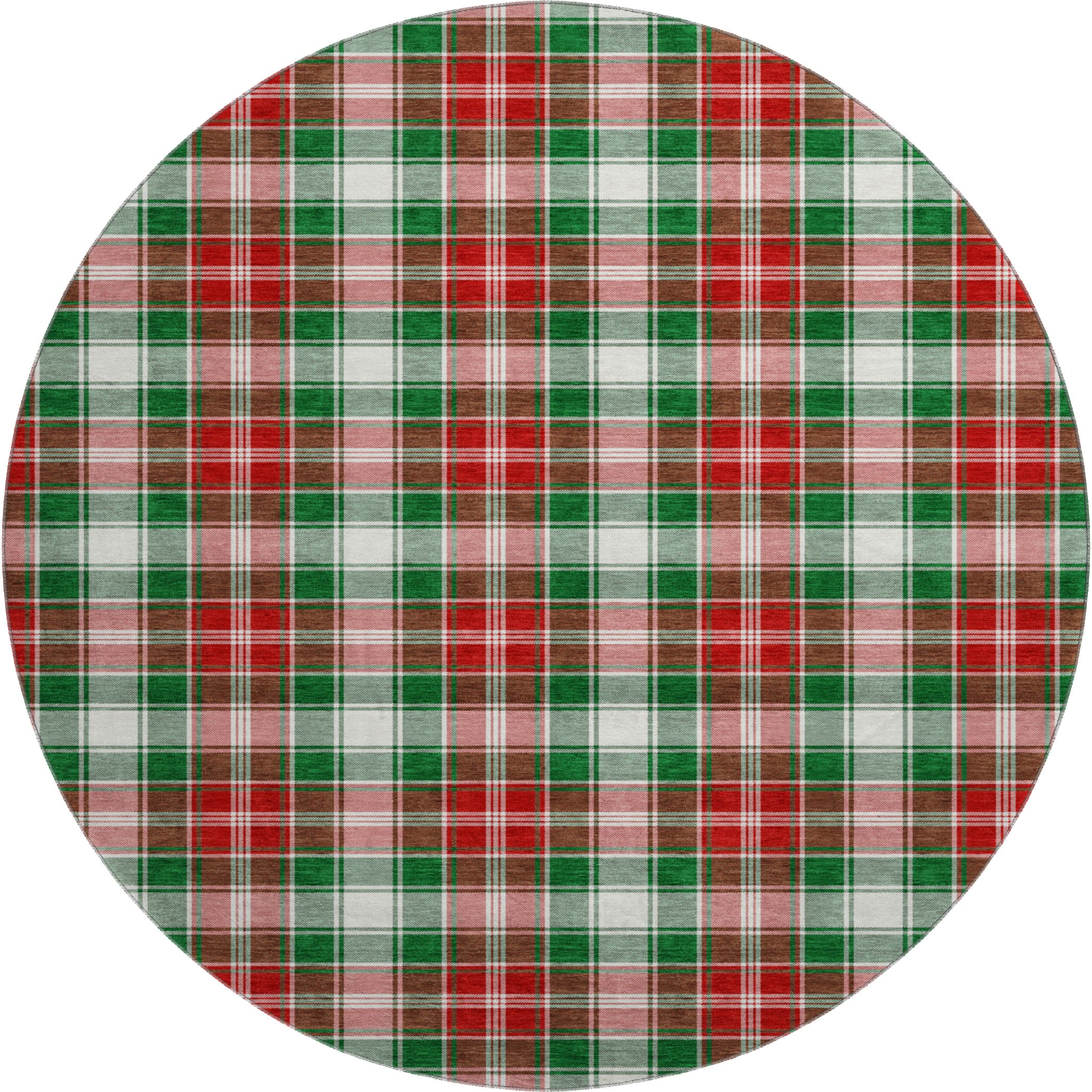 Bogota Machine Washable Transitional Emerald Green Rug 8' x 8' #shape_Round