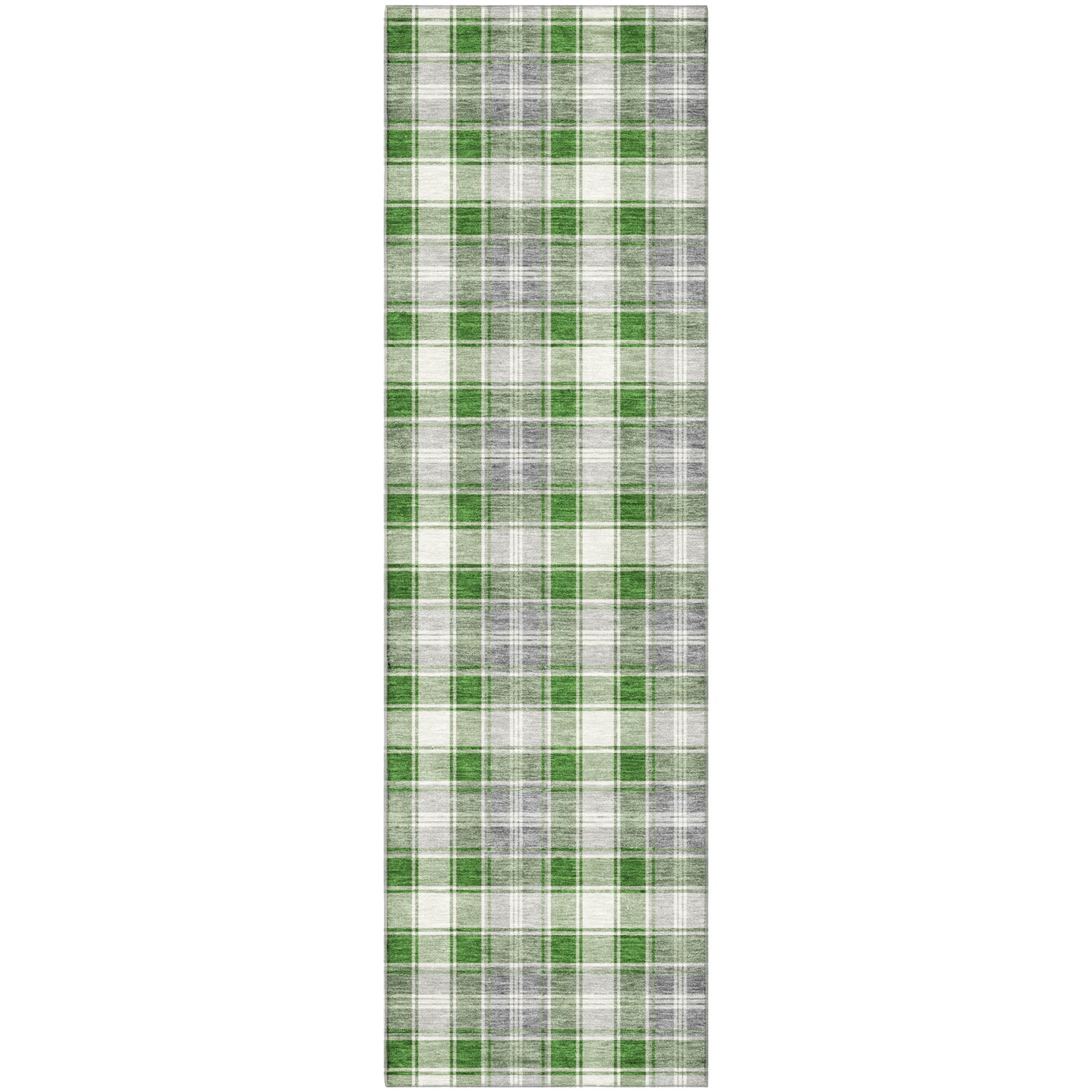 Bogota Machine Washable Transitional Green Rug 2'3" x 7'6" #shape_Runner