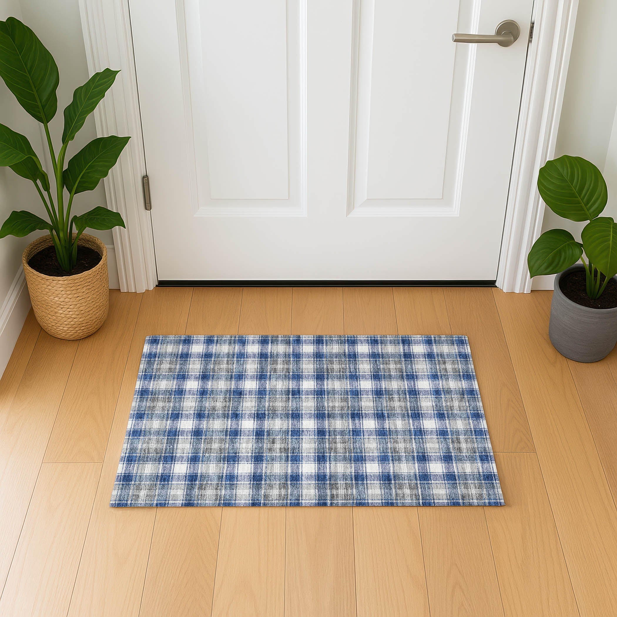 Bogota Machine Washable Transitional Navy Blue Rug 1'8" x 2'6" #shape_Rectangle