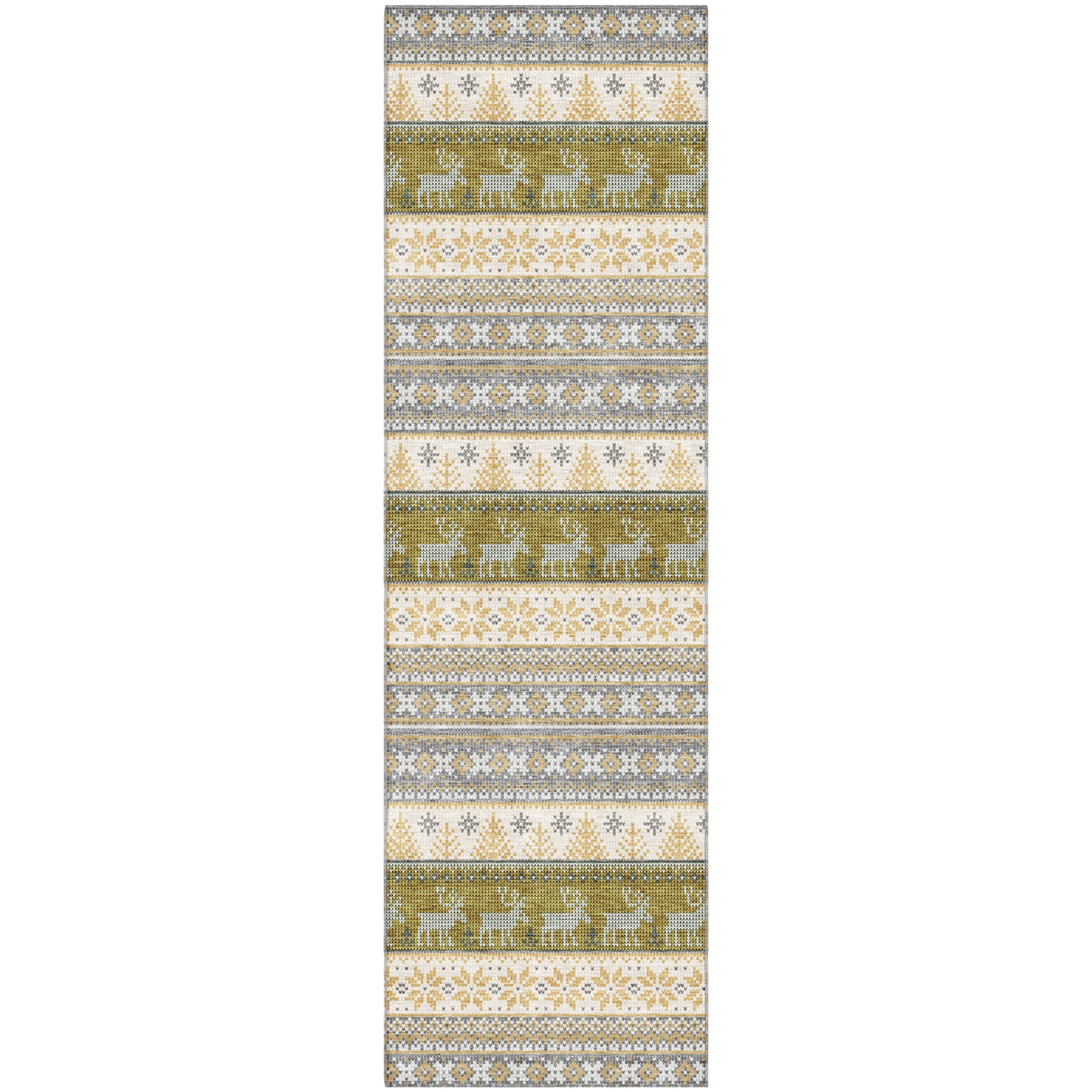 Budapest Machine Washable Transitional Gray Rug 2'3" x 7'6" #shape_Runner