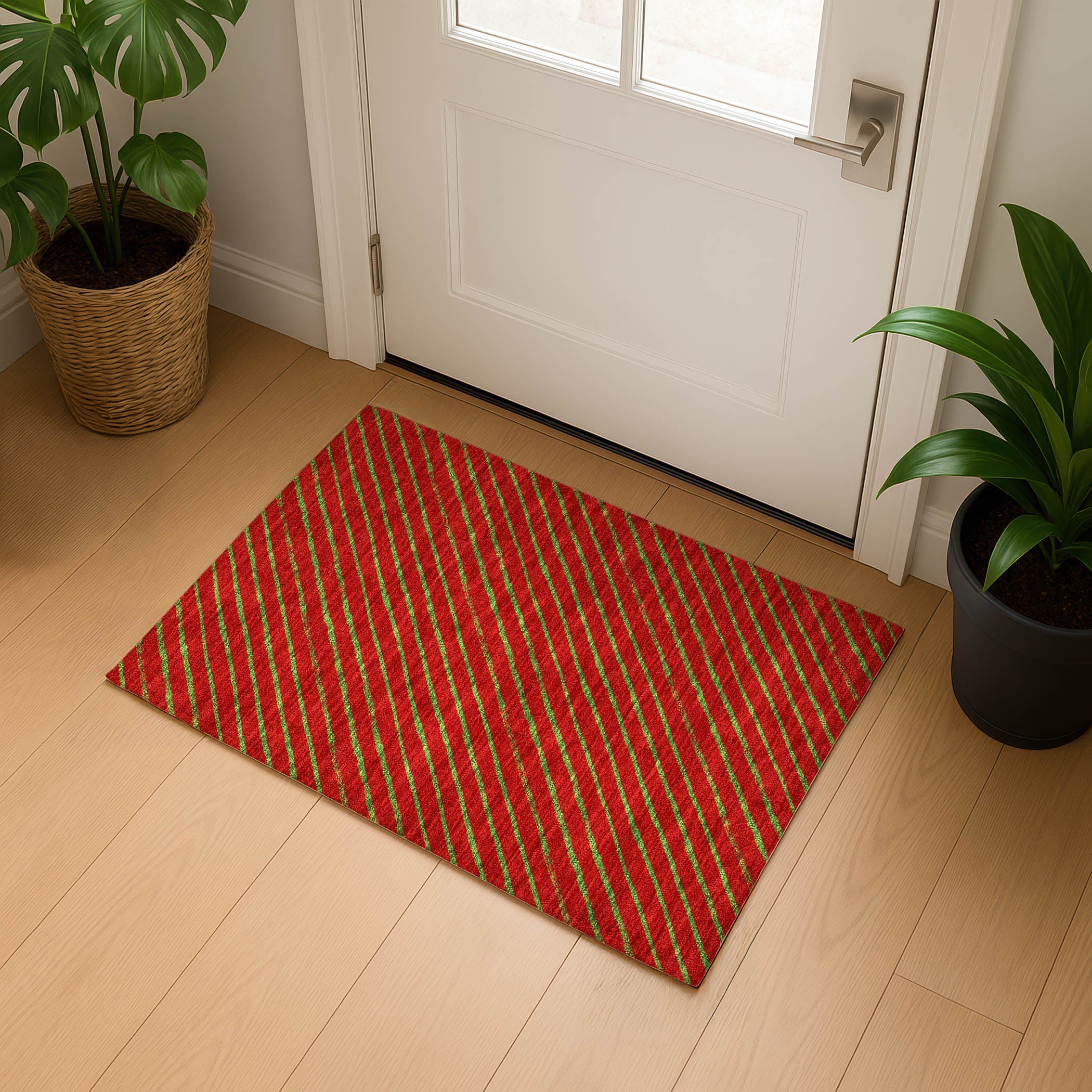 Reykjavik Machine Washable Transitional Merlot Red Rug 1'8" x 2'6" #shape_Rectangle