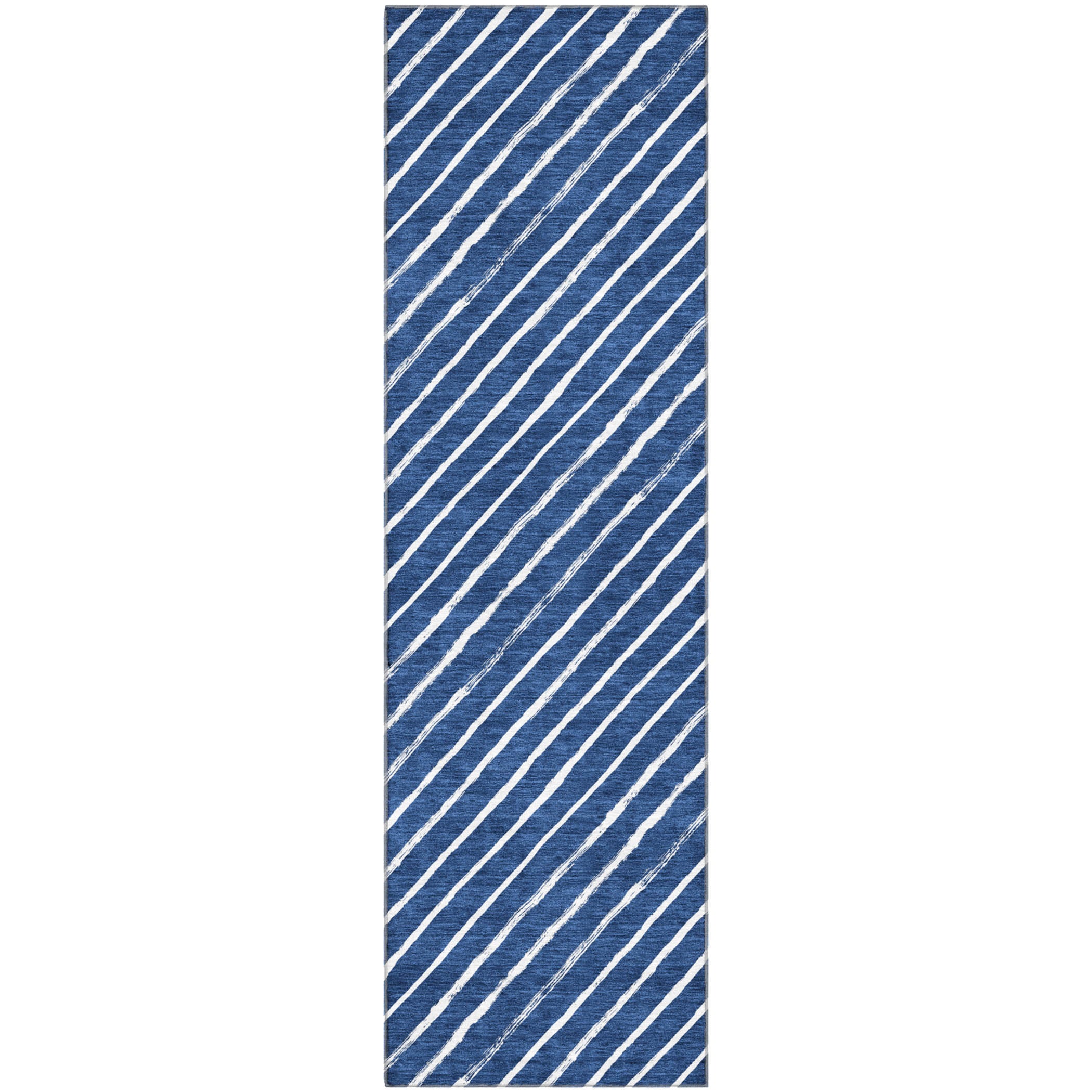 Reykjavik Machine Washable Transitional Navy Blue Rug 2'3" x 7'6" #shape_Runner