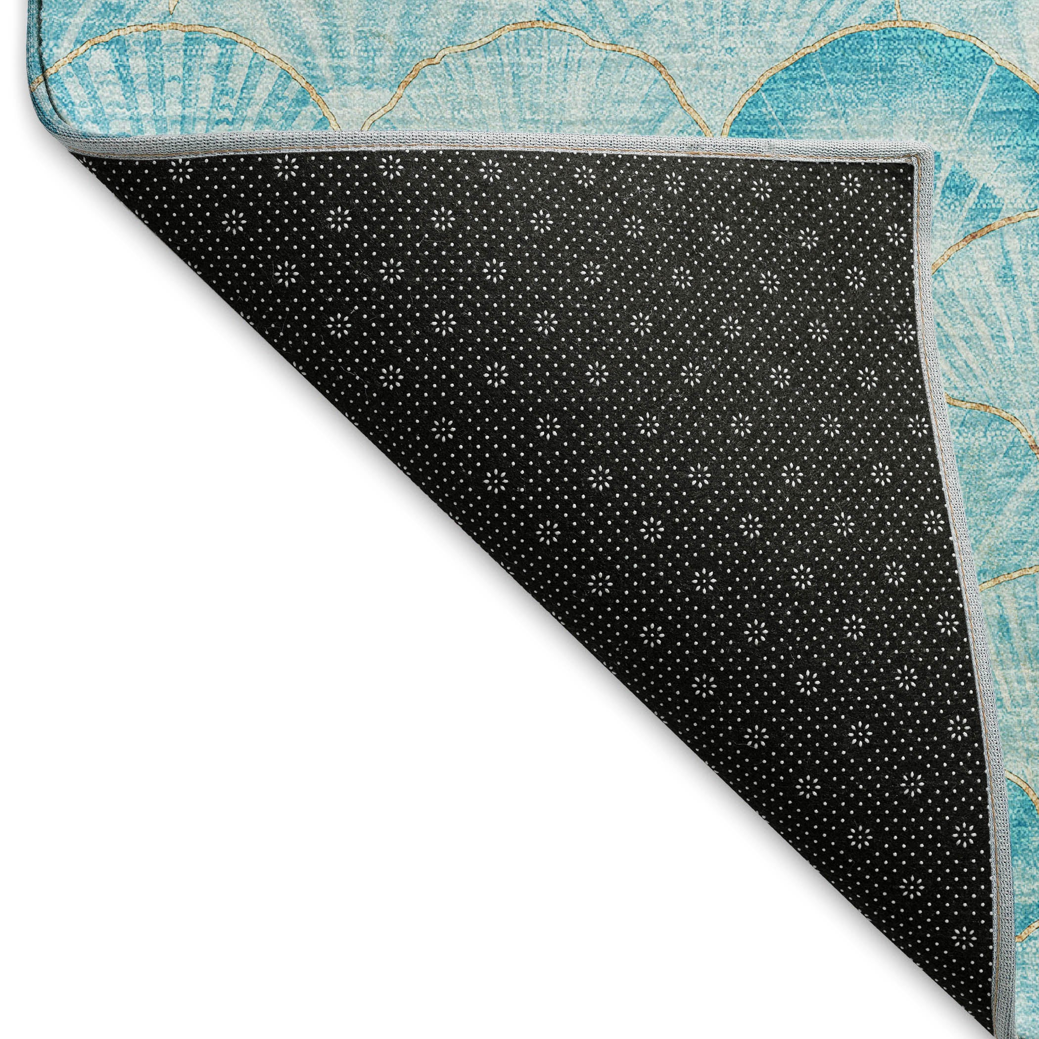 Bruges Machine Washable Coastal Aqua Teal Rug 1'8" x 2'6" #shape_Rectangle
