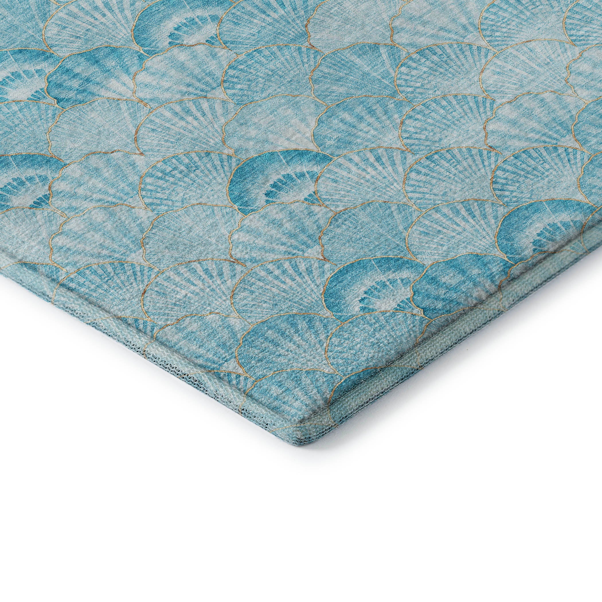 Bruges Machine Washable Coastal Aqua Teal Rug 1'8" x 2'6" #shape_Rectangle