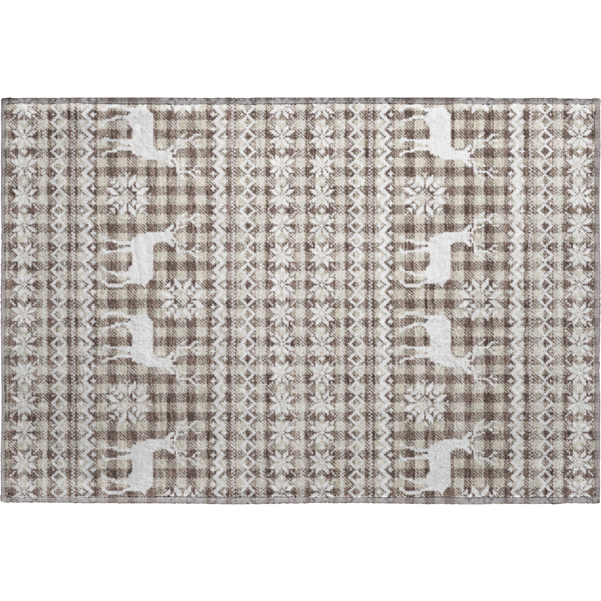 Baku Machine Washable Transitional Brown Rug 1'8" x 2'6" #shape_Rectangle
