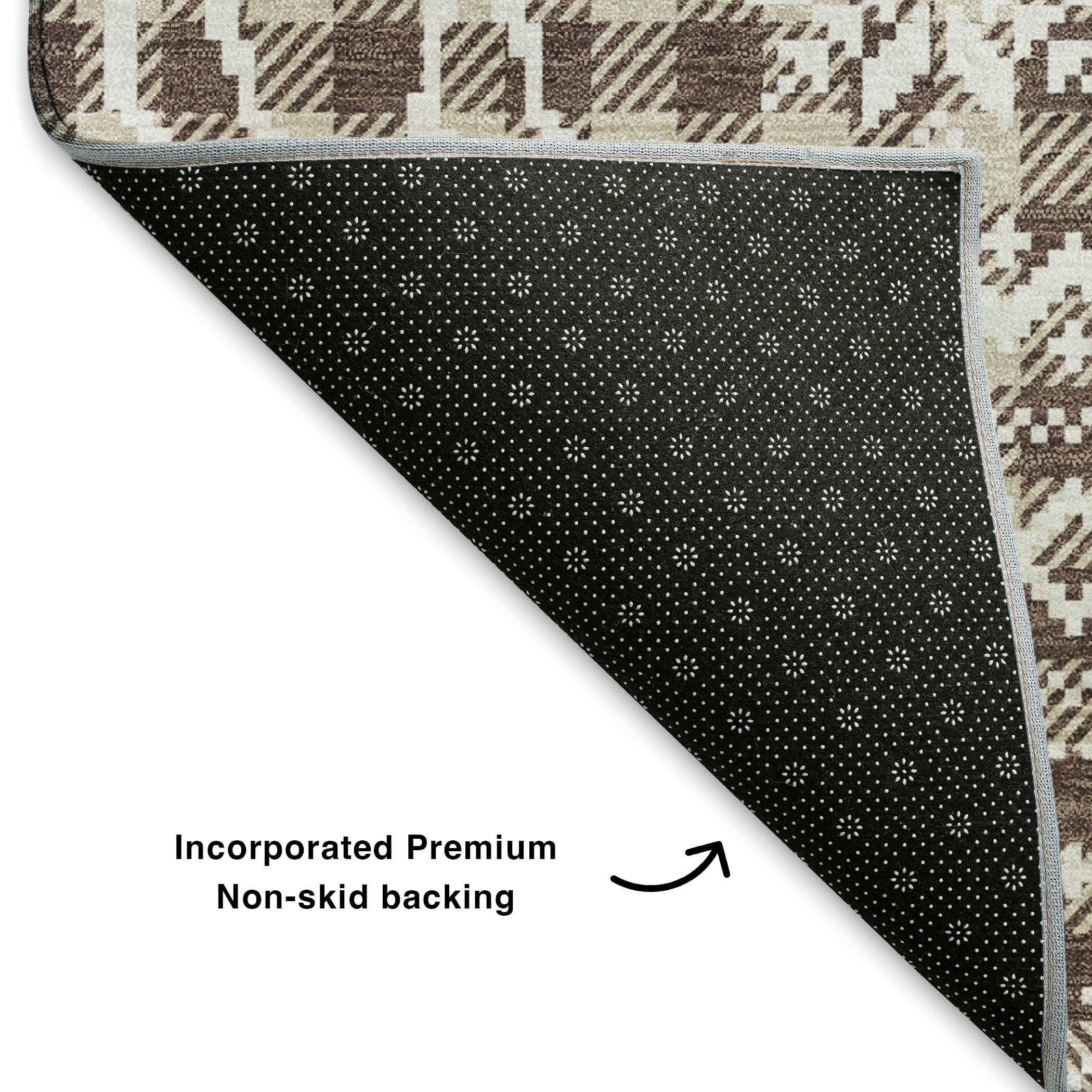 Baku Machine Washable Transitional Brown Rug 1'8" x 2'6" #shape_Rectangle