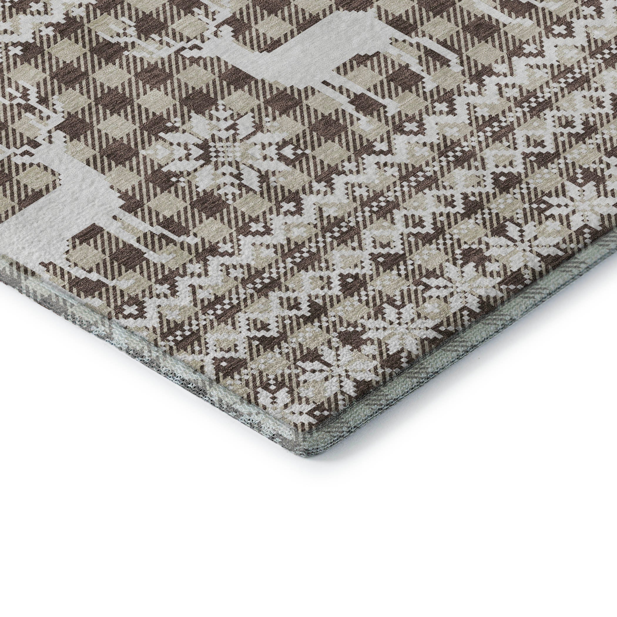 Baku Machine Washable Transitional Brown Rug 1'8" x 2'6" #shape_Rectangle