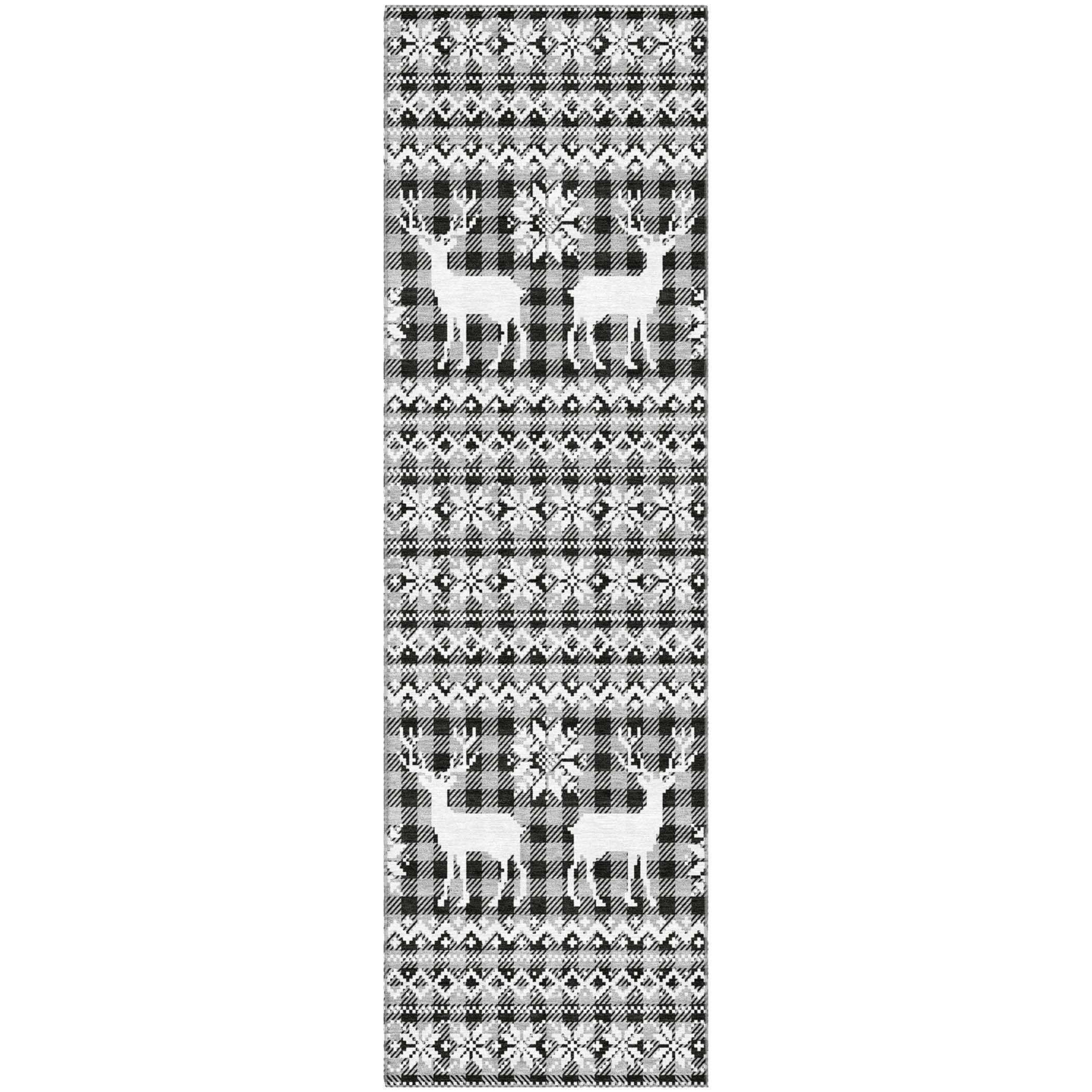 Baku Machine Washable Transitional Gray Rug 2'3" x 7'6" #shape_Runner