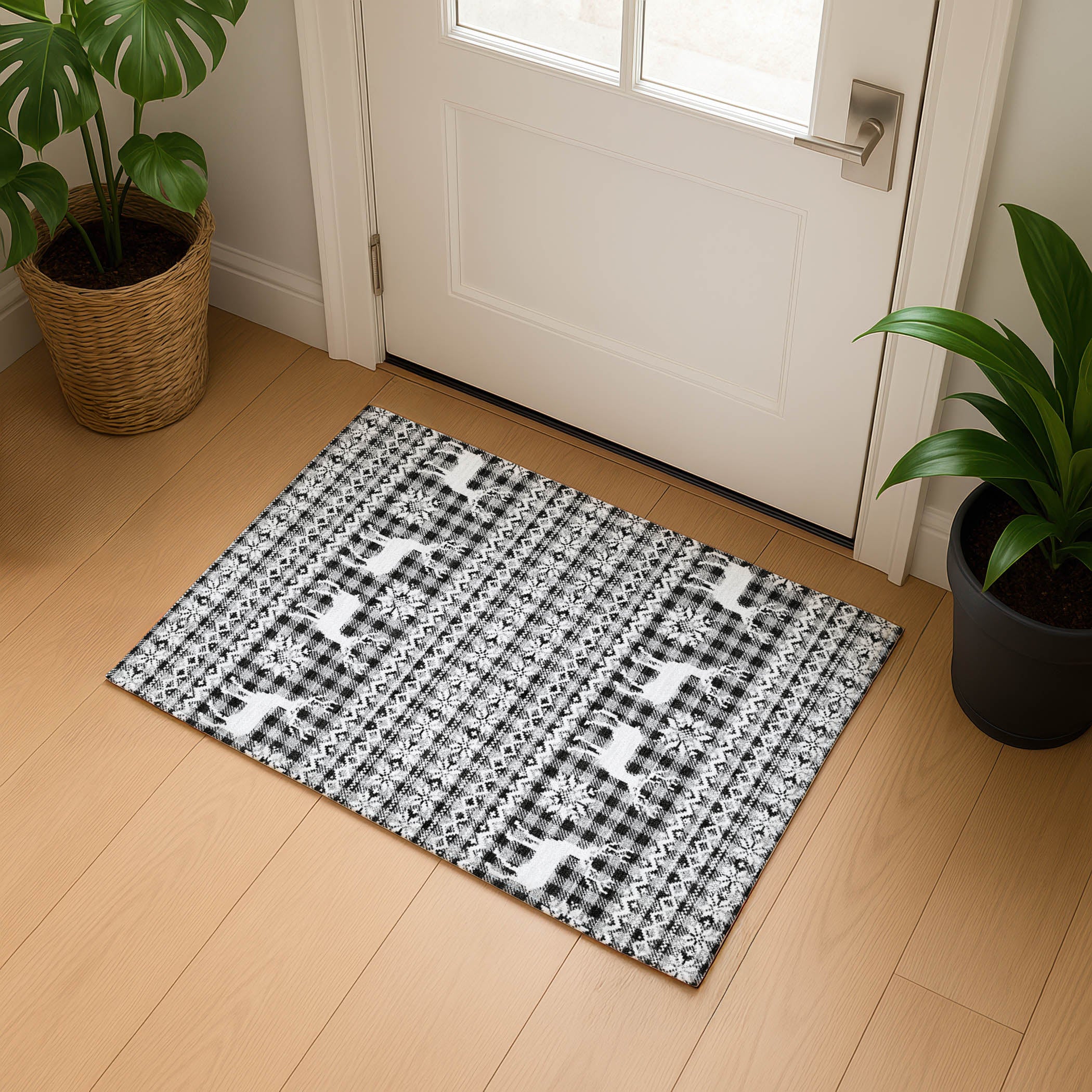 Baku Machine Washable Transitional Gray Rug 1'8" x 2'6" #shape_Rectangle