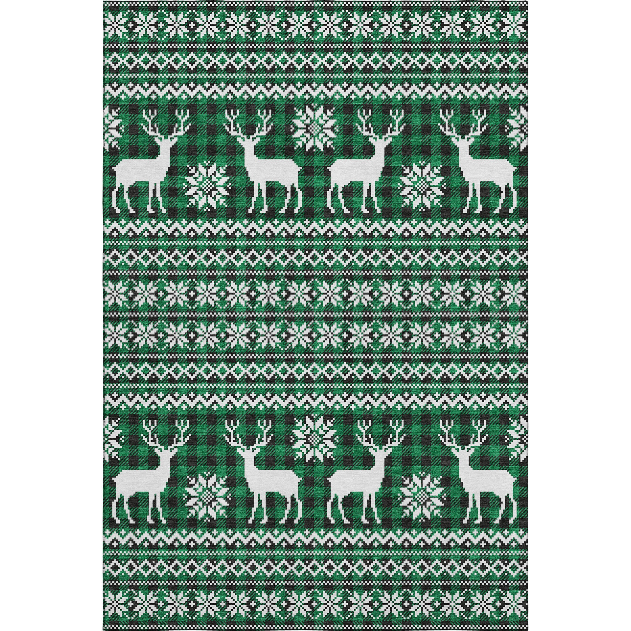 Baku Machine Washable Transitional Green Rug 2'6" x 3'10" #shape_Rectangle