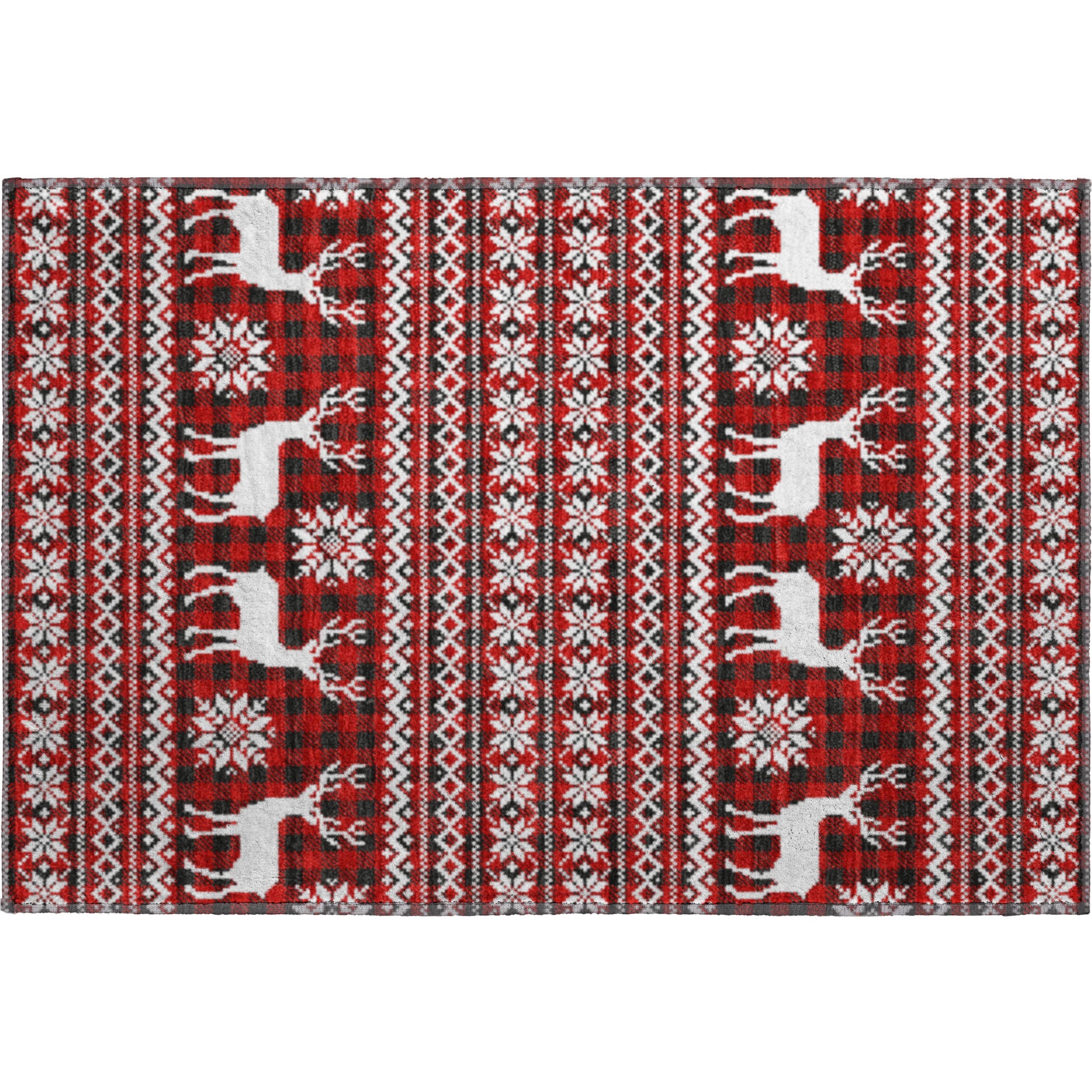 Baku Machine Washable Transitional Red Rug 1'8" x 2'6" #shape_Rectangle
