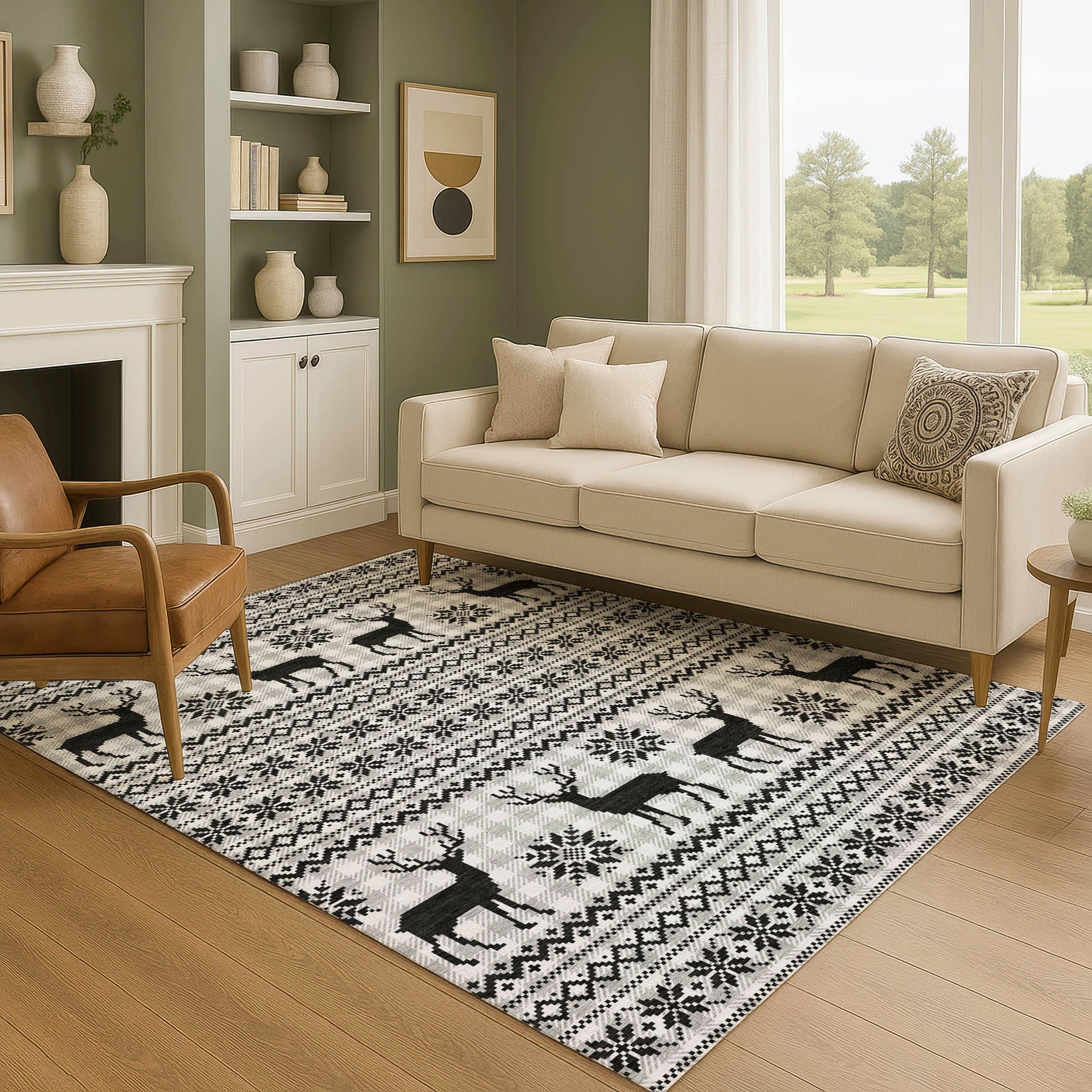 Baku Machine Washable Transitional Silver Gray Rug 2'6" x 3'10" #shape_Rectangle